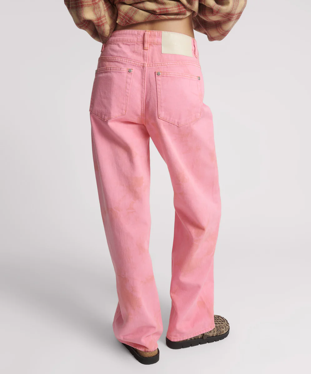 Jackson Mid Waist Wide Leg Denim Jeans - Pink Kiss - Image 4