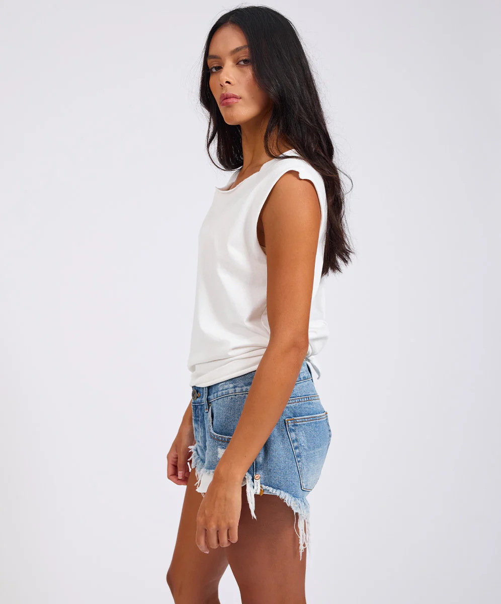 Plain White Vintage Tank - White - Image 4