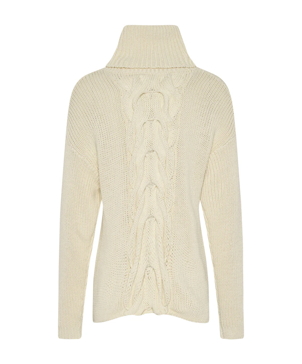 Poison Cable Knit Sweater Cream - Creme - Image 6