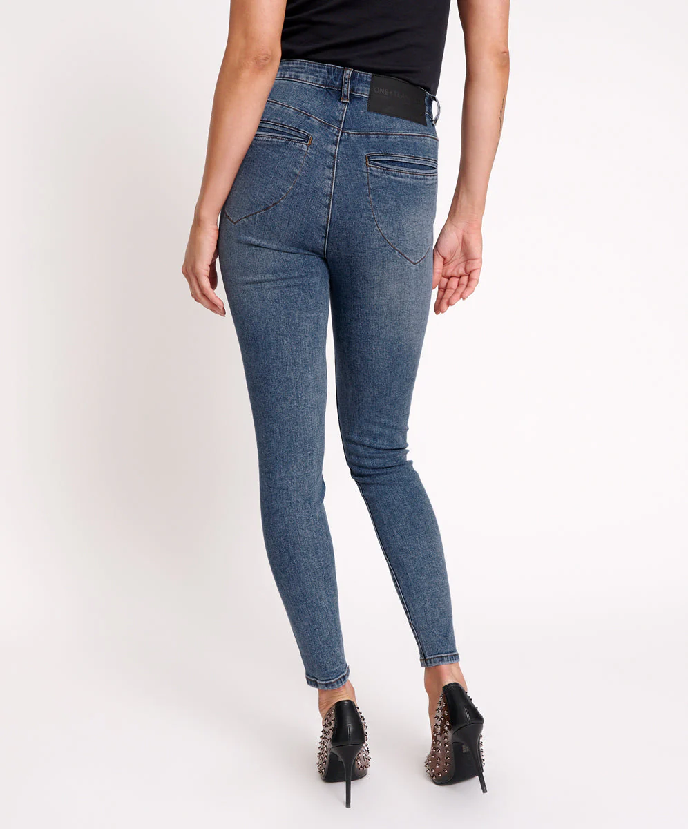 Preachers High Waist Skinny Stretch Denim Jeans - Image 4