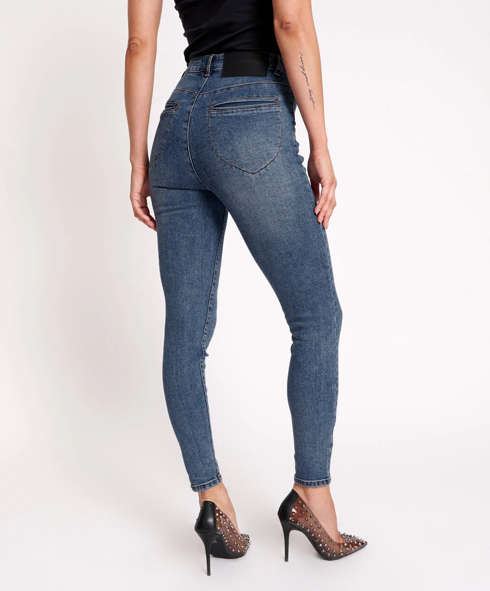 Preachers High Waist Skinny Stretch Denim Jeans - Image 5