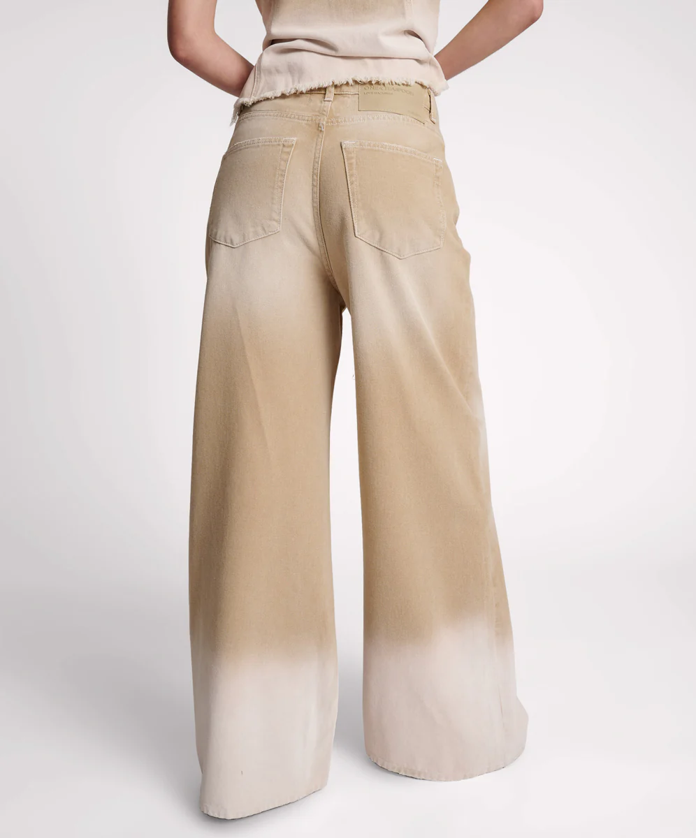 Love Machines Mid Waist Super Wide Leg Denim Jeans - Butterscotch - Image 4