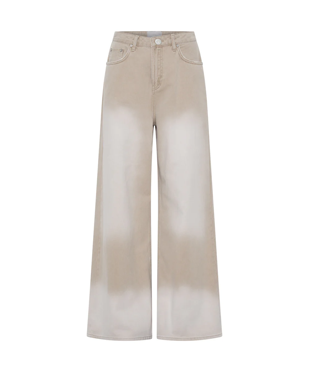 Love Machines Mid Waist Super Wide Leg Denim Jeans - Butterscotch - Image 6