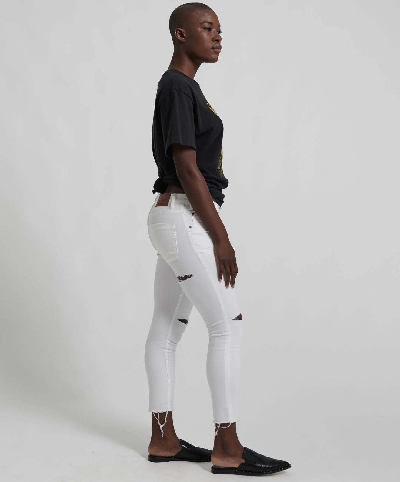 Freebirds II Low Waist Stretch Skinny Denim Jeans - Premium White - Image 4