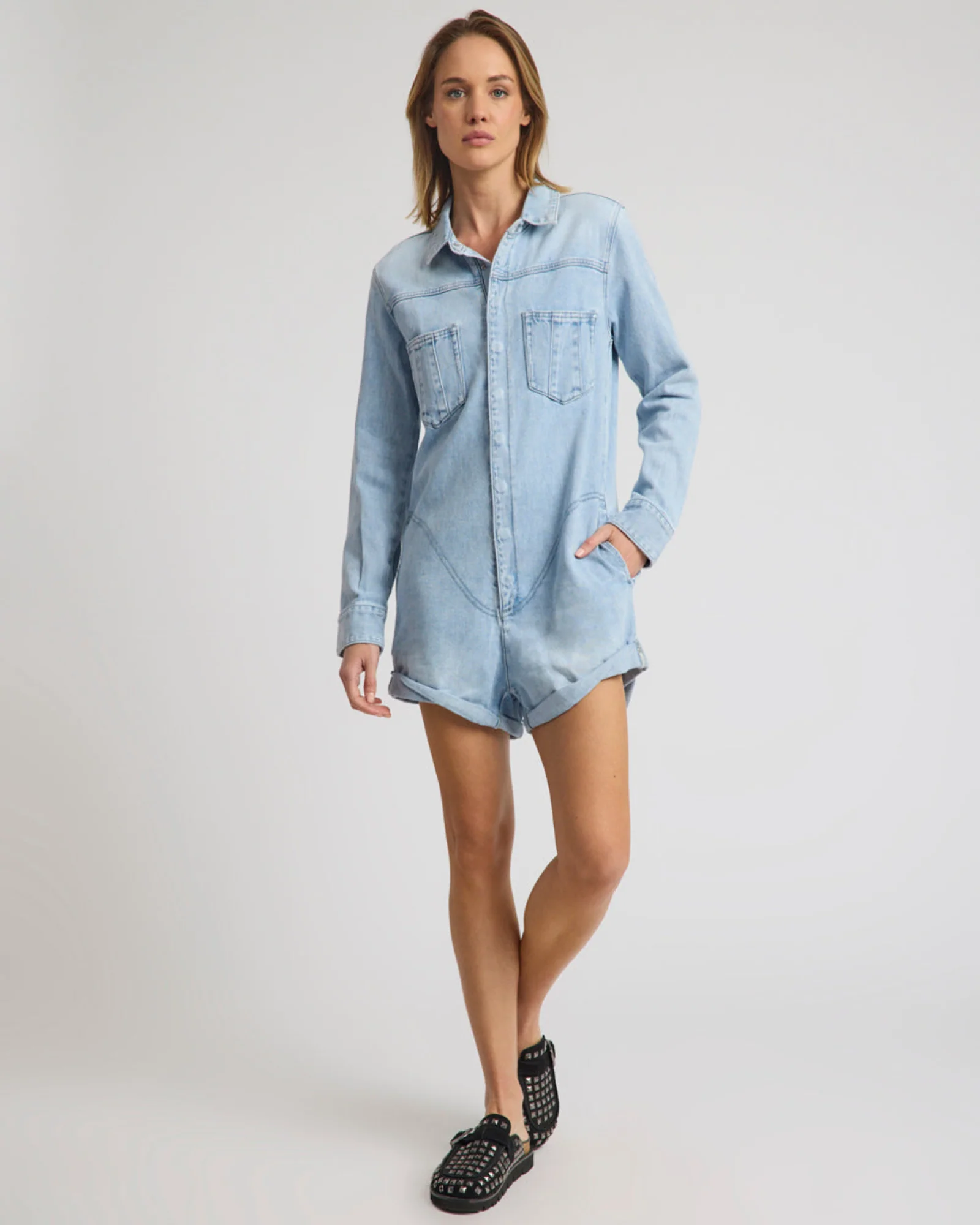 Prophecy Denim Jumpsuit - Blue Latte