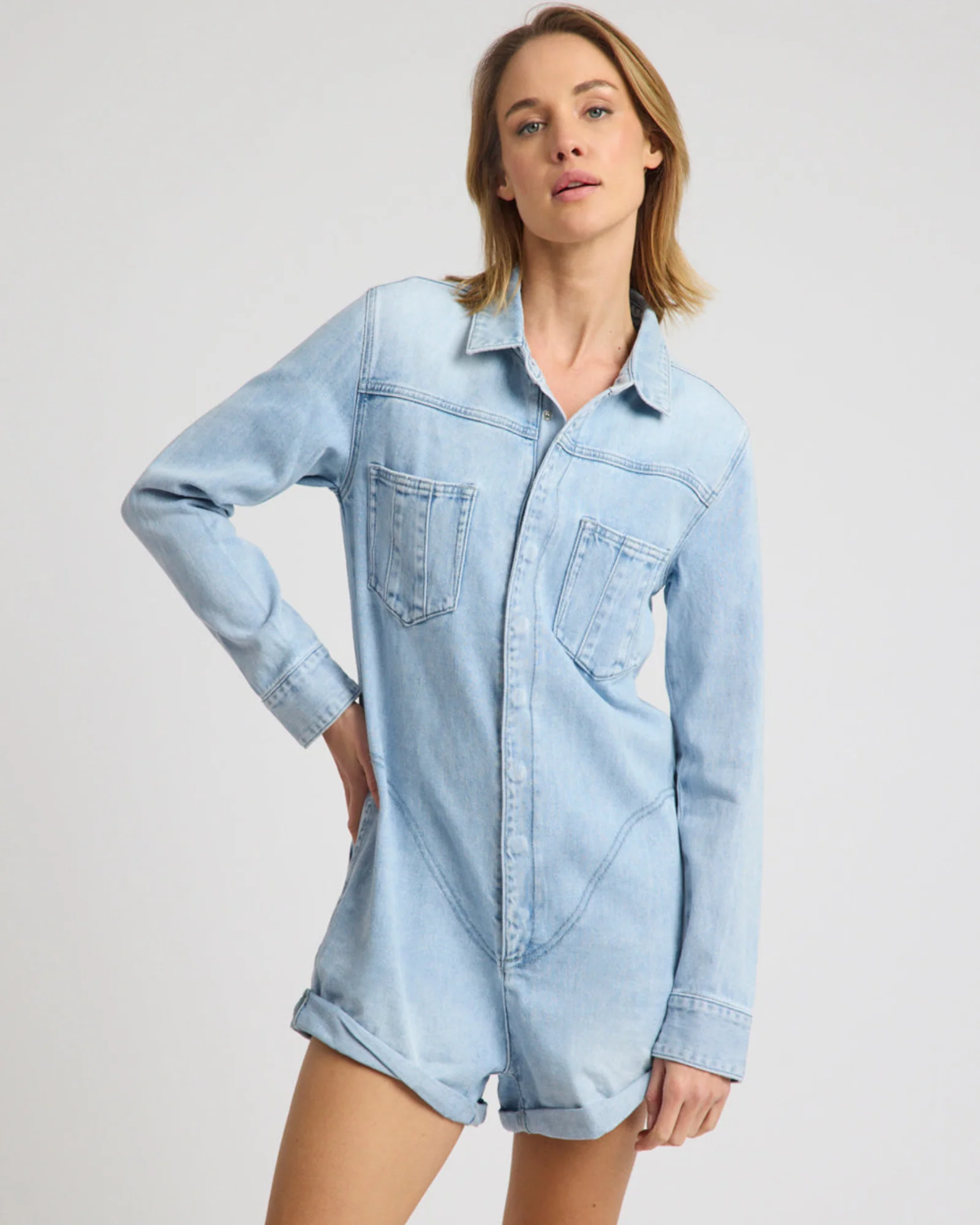 Prophecy Denim Jumpsuit - Blue Latte - Image 3