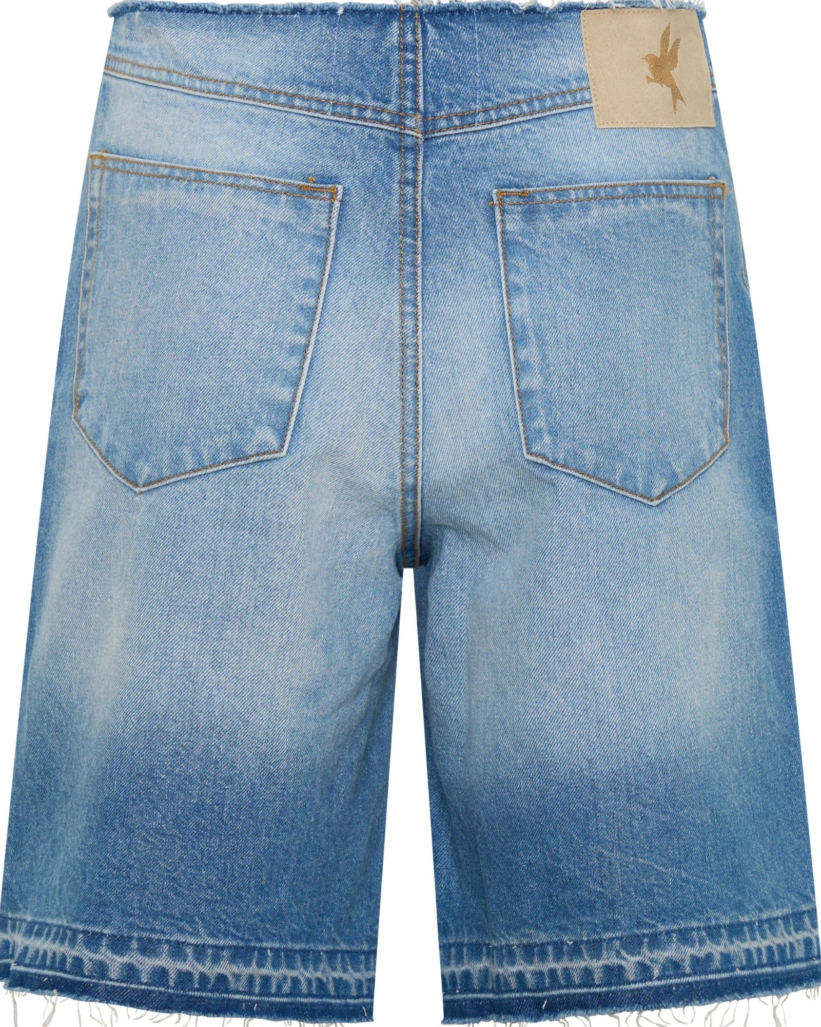 Rambler Mid Waist Wide Leg Boyfriend Denim Shorts - Endless Summer Blue - Image 11