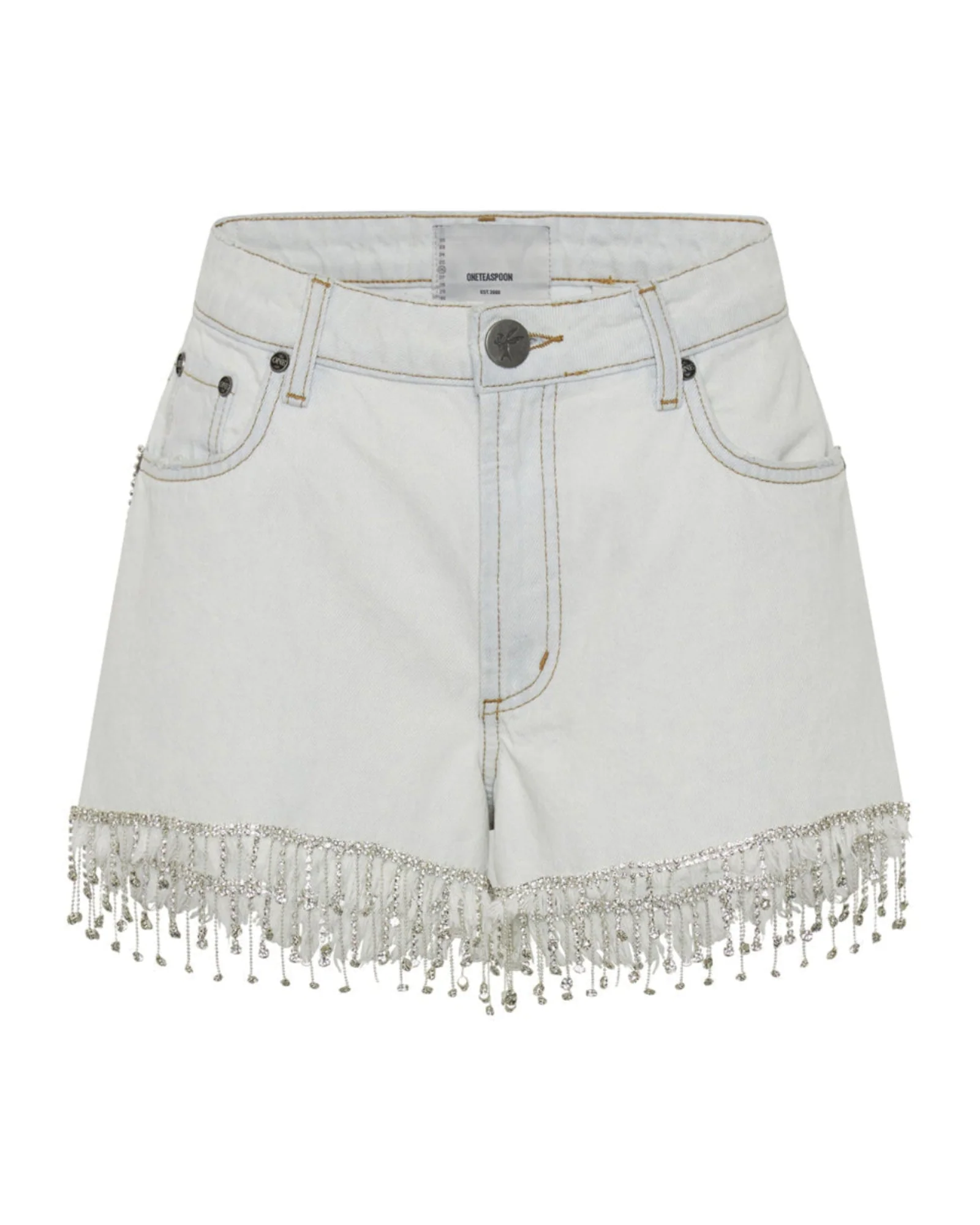 Truckers Mid Waist Relaxed Denim Shorts - Xanthe Blue - Image 6