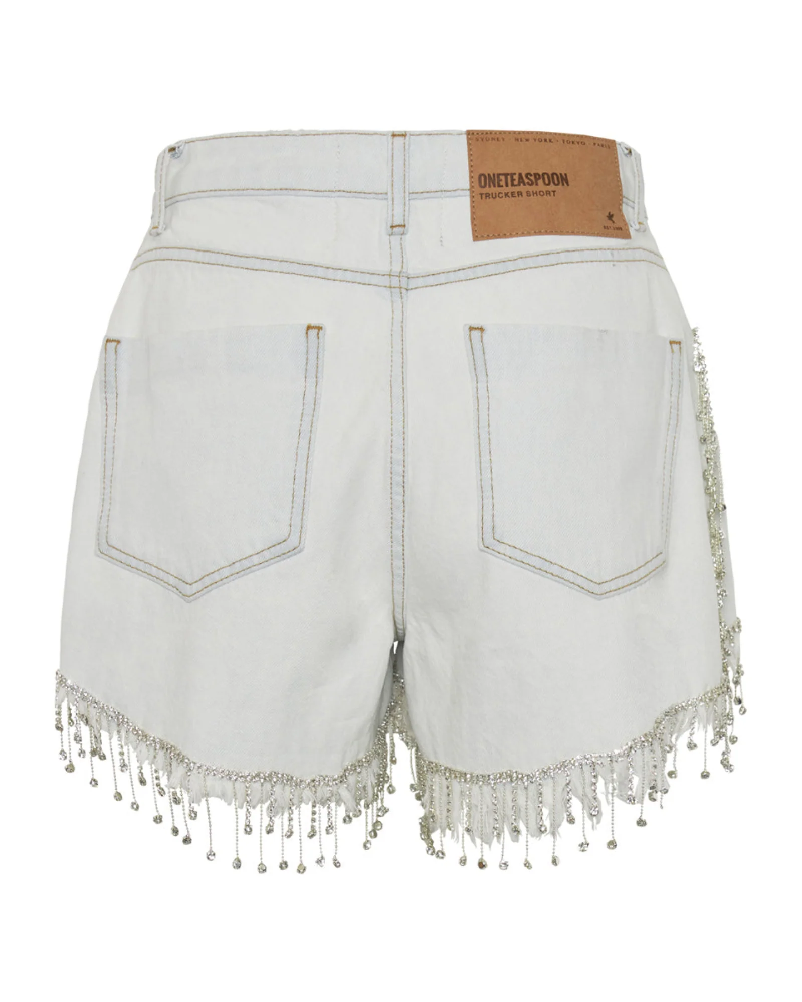 Truckers Mid Waist Relaxed Denim Shorts - Xanthe Blue - Image 7