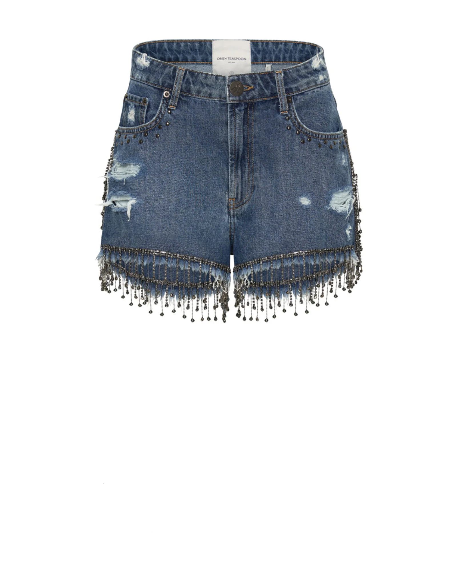 Truckers Mid Waist Relaxed Denim Shorts - Rosewood - Image 6