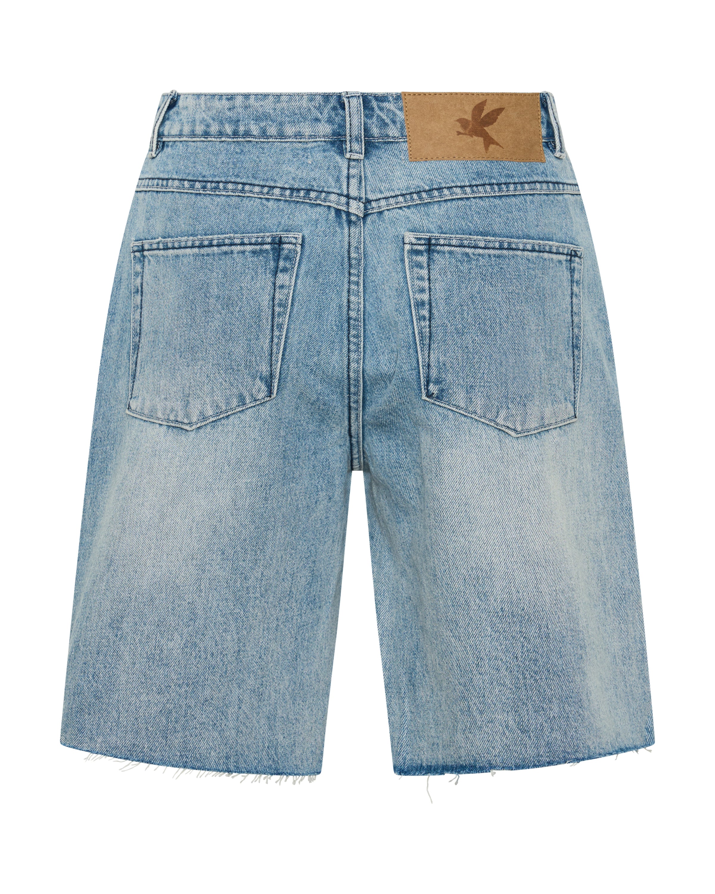 Rebel Rise High Waist Long Length Denim Shorts - Salty Dog - Image 10
