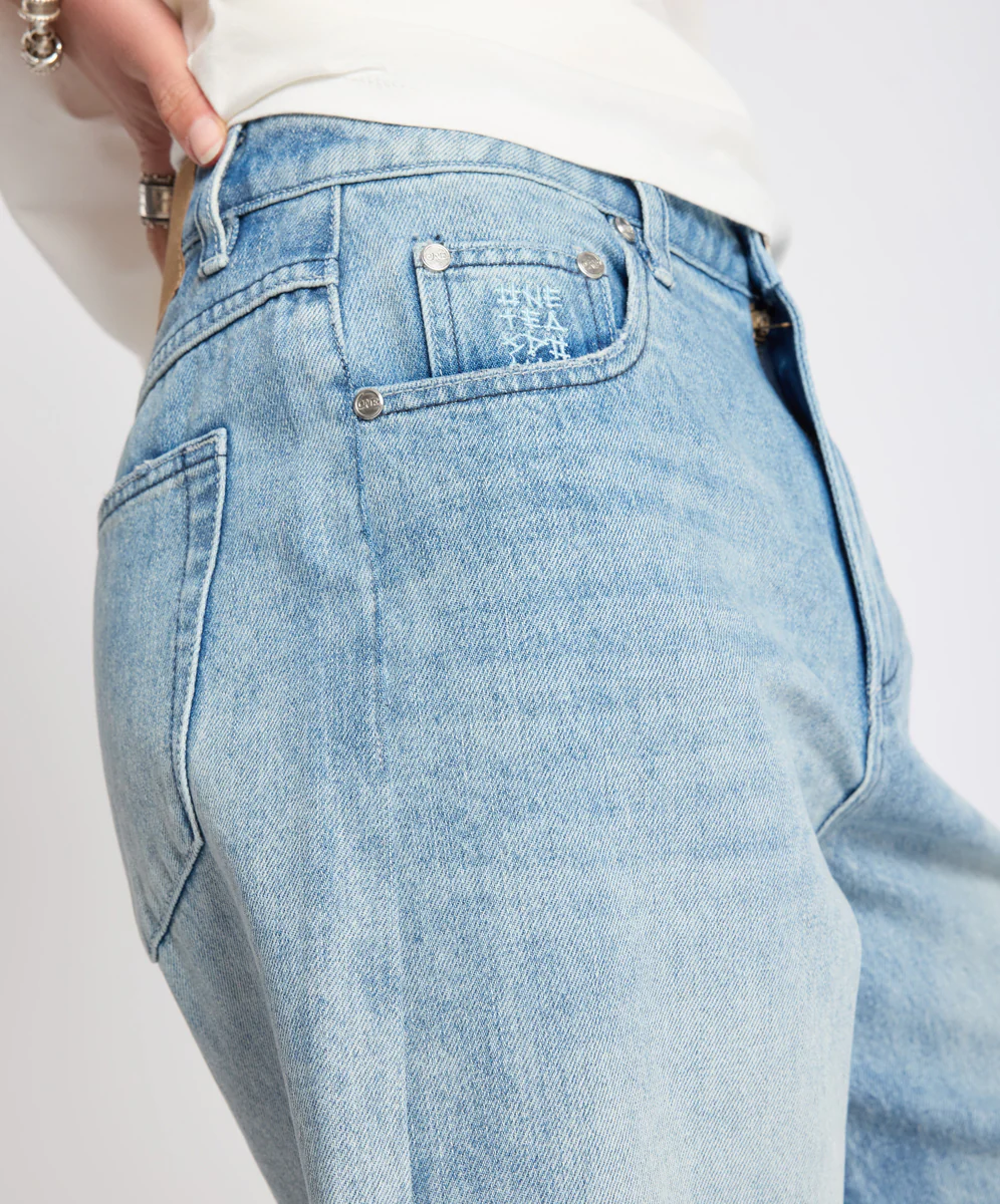 Rebel Rise High Waist Long Length Denim Shorts - Salty Dog - Image 8