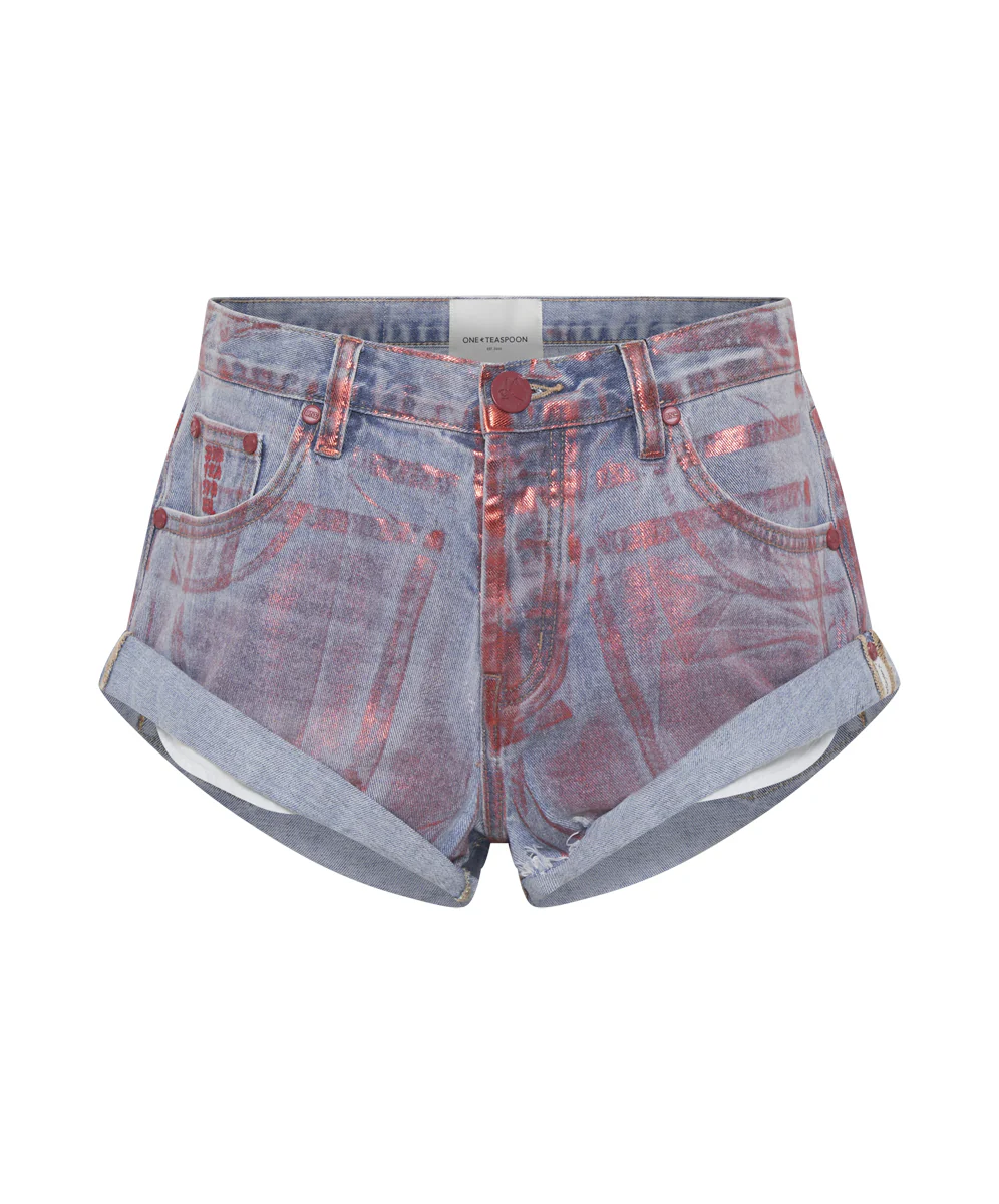 Bandits Low Waist Denim Shorts - Red Devil - Image 8