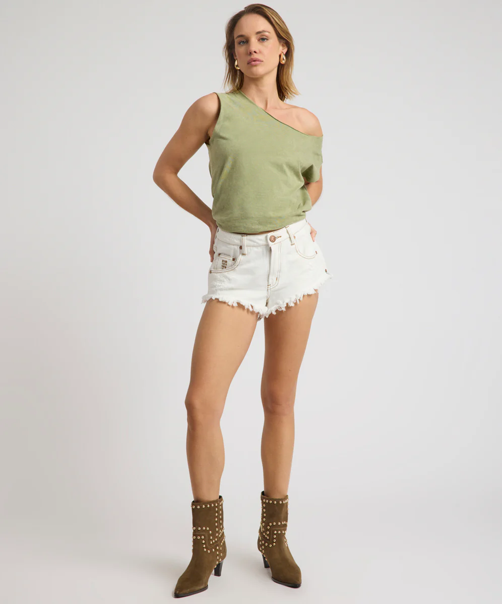Renegades High Waist Denim Shorts - White Beauty - Image 9