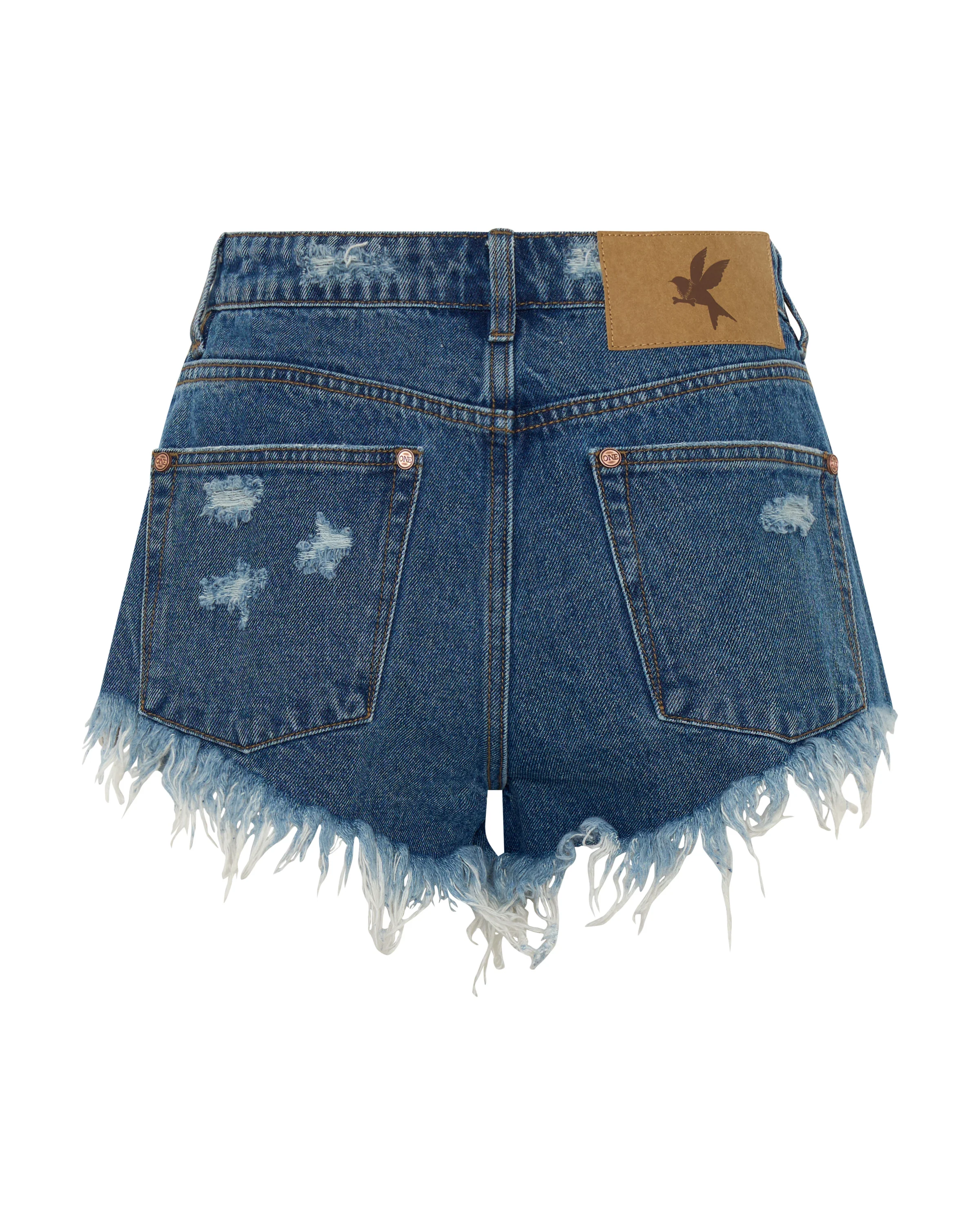 Renegades High Waist Denim Shorts - Badlands Blue - Image 12