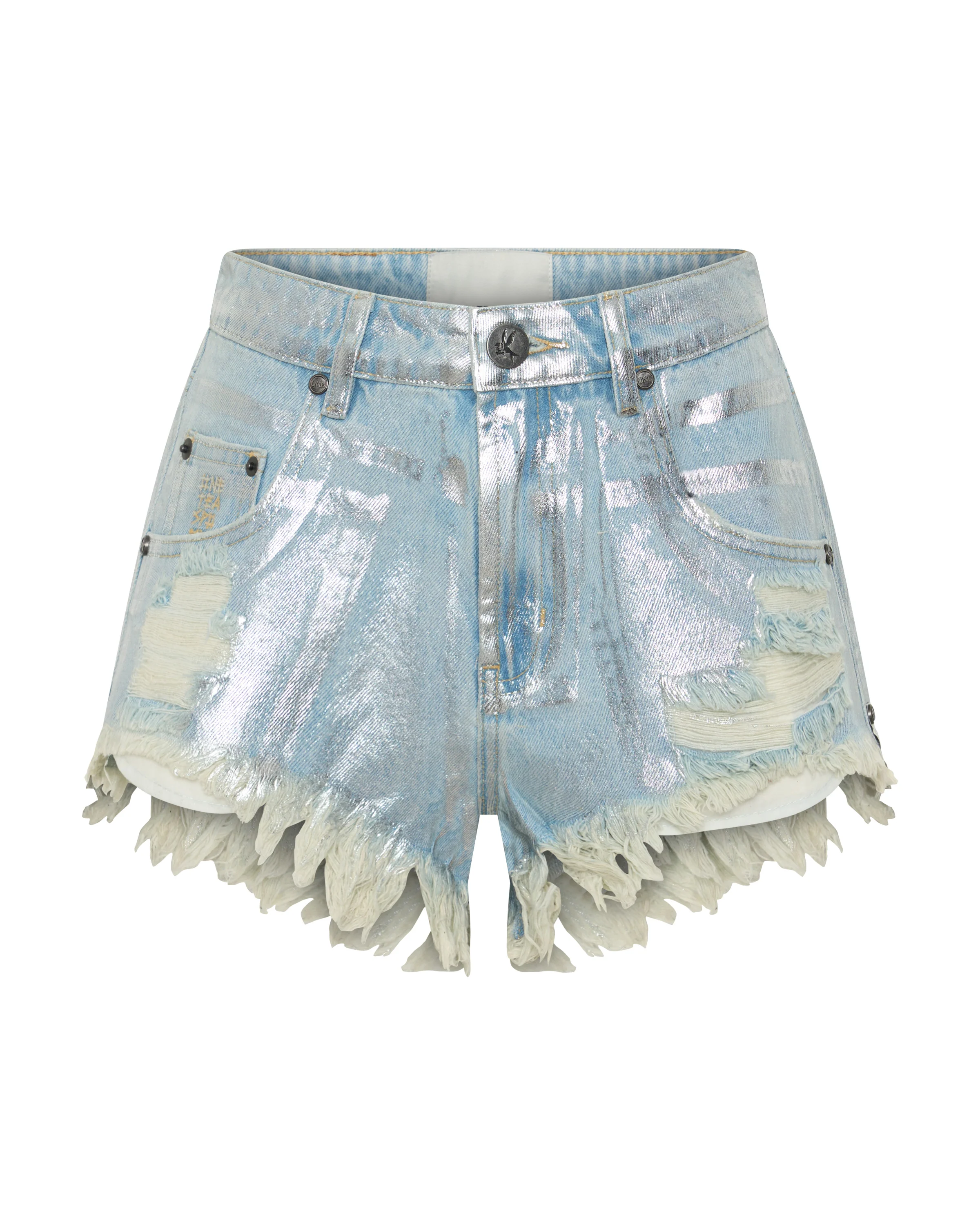 Renegades High Waist Denim Shorts - Blue Chrome - Image 9