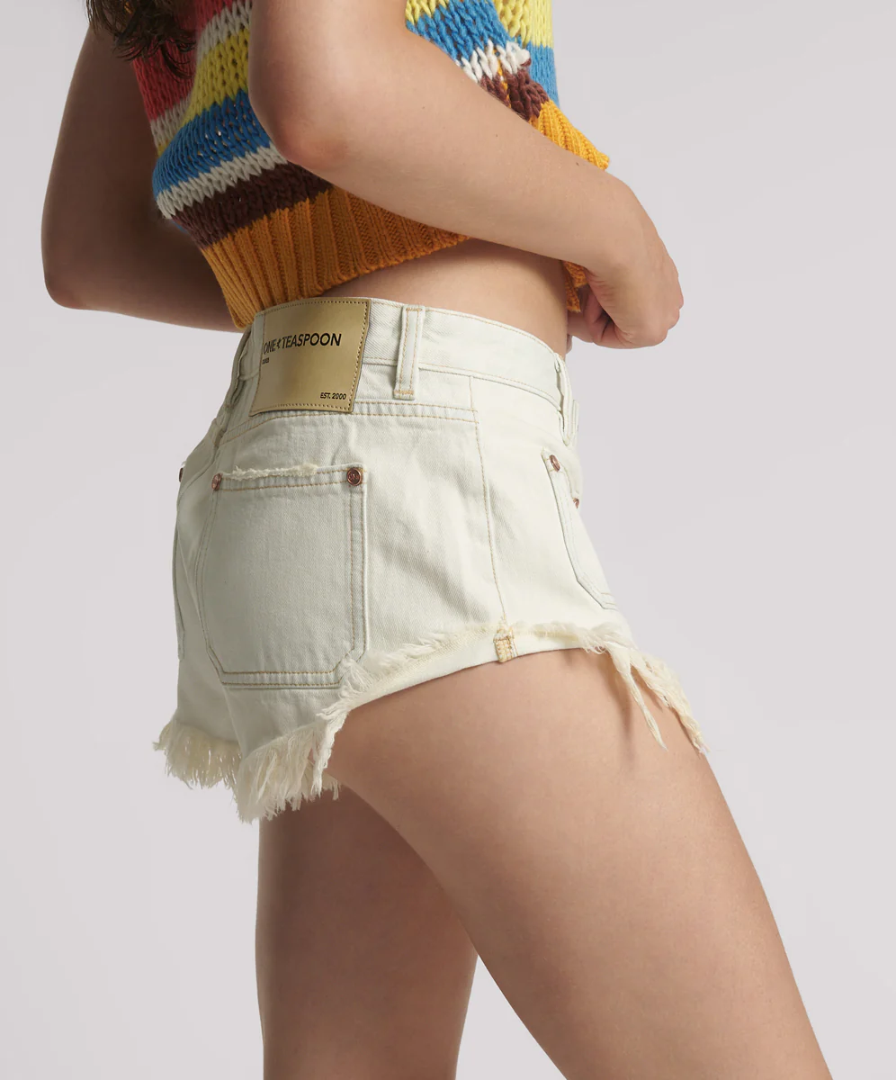 Retro Dukes Low Waist Mini Denim Shorts - Image 6