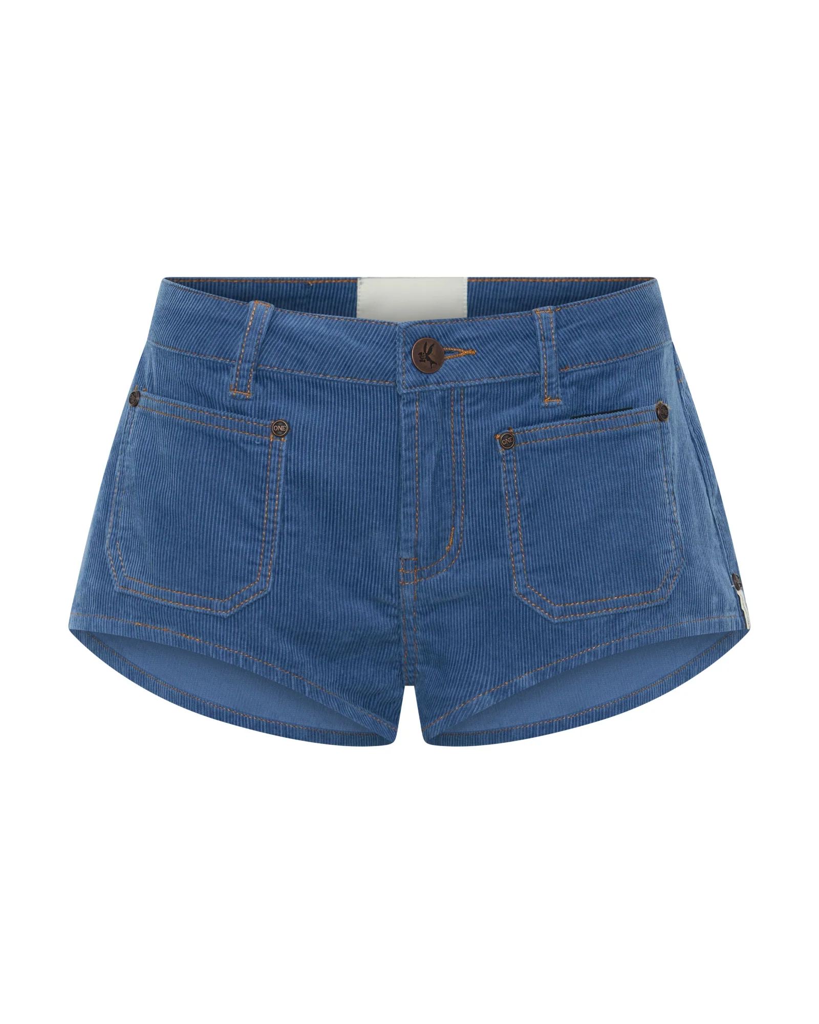 Retro Nomad Low Waist Micro Corduroy Mini Shorts - Cornflower Blue - Image 9