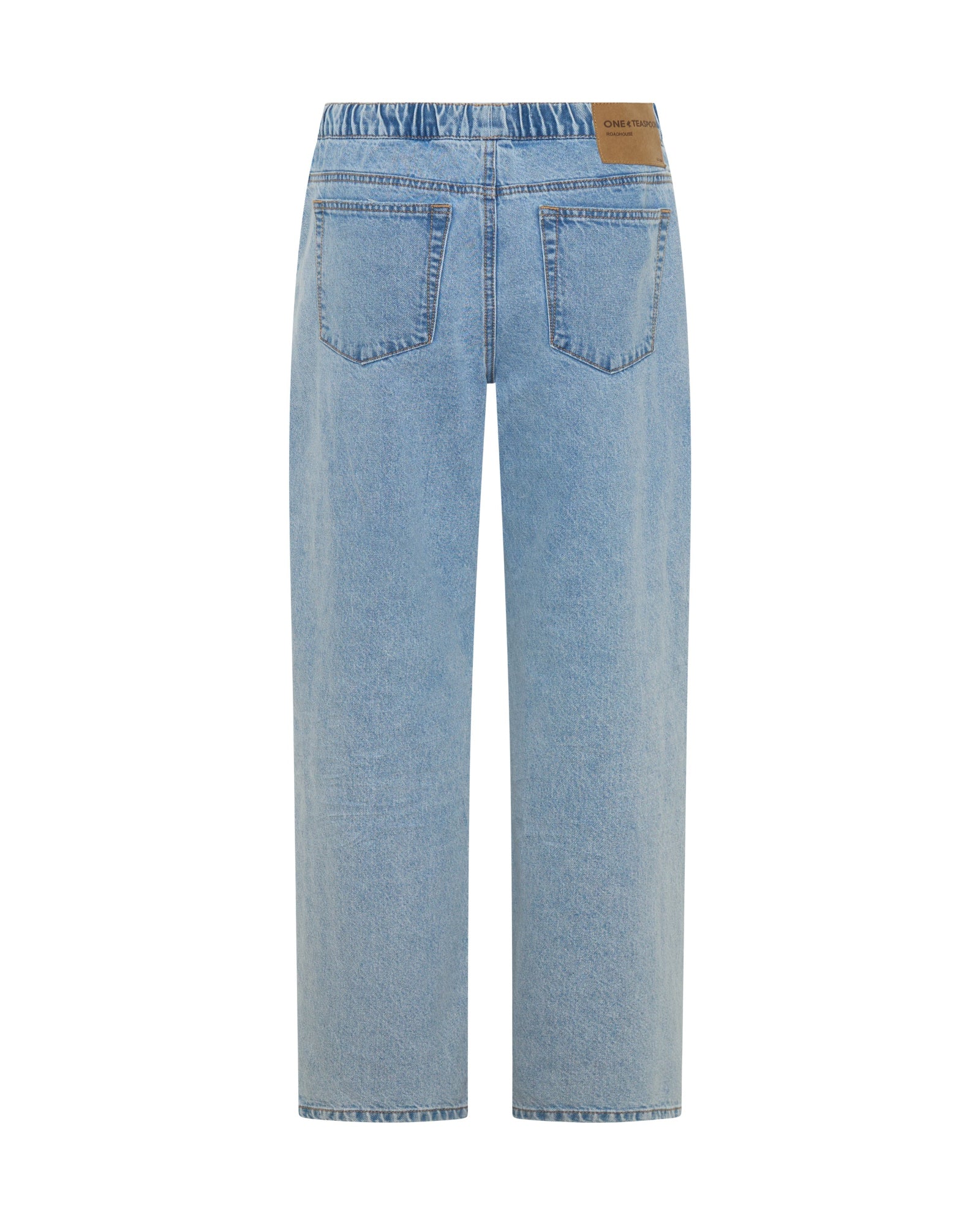 Roadhouse Mid Waist Wide Leg Drawstring Denim Jean - Riviera Blue - Image 10