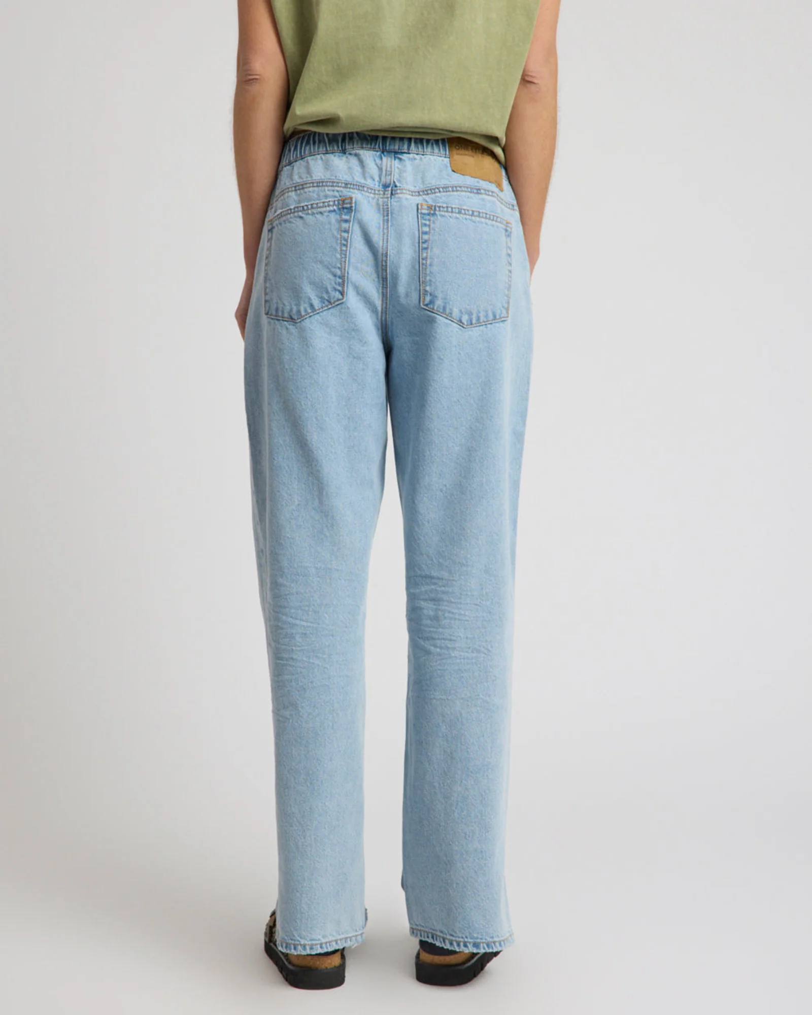 Roadhouse Mid Waist Wide Leg Drawstring Denim Jean - Riviera Blue - Image 5