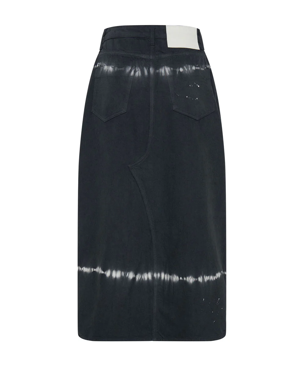 Rocko Mid Waist Long Length Denim Skirt - Black Magic - Image 7