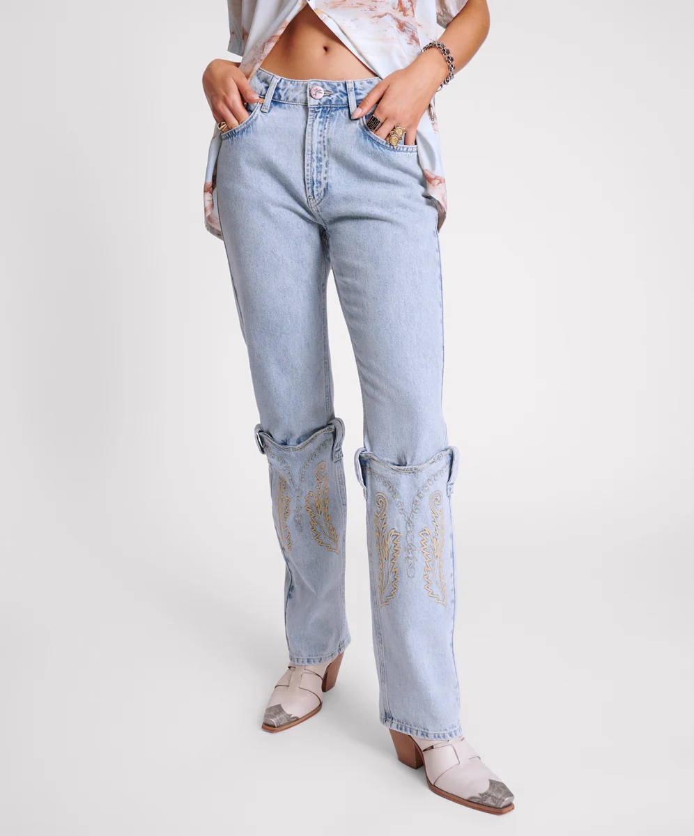 RODEO BOOTS HIGH WAIST DENIM JEANS - Image 2