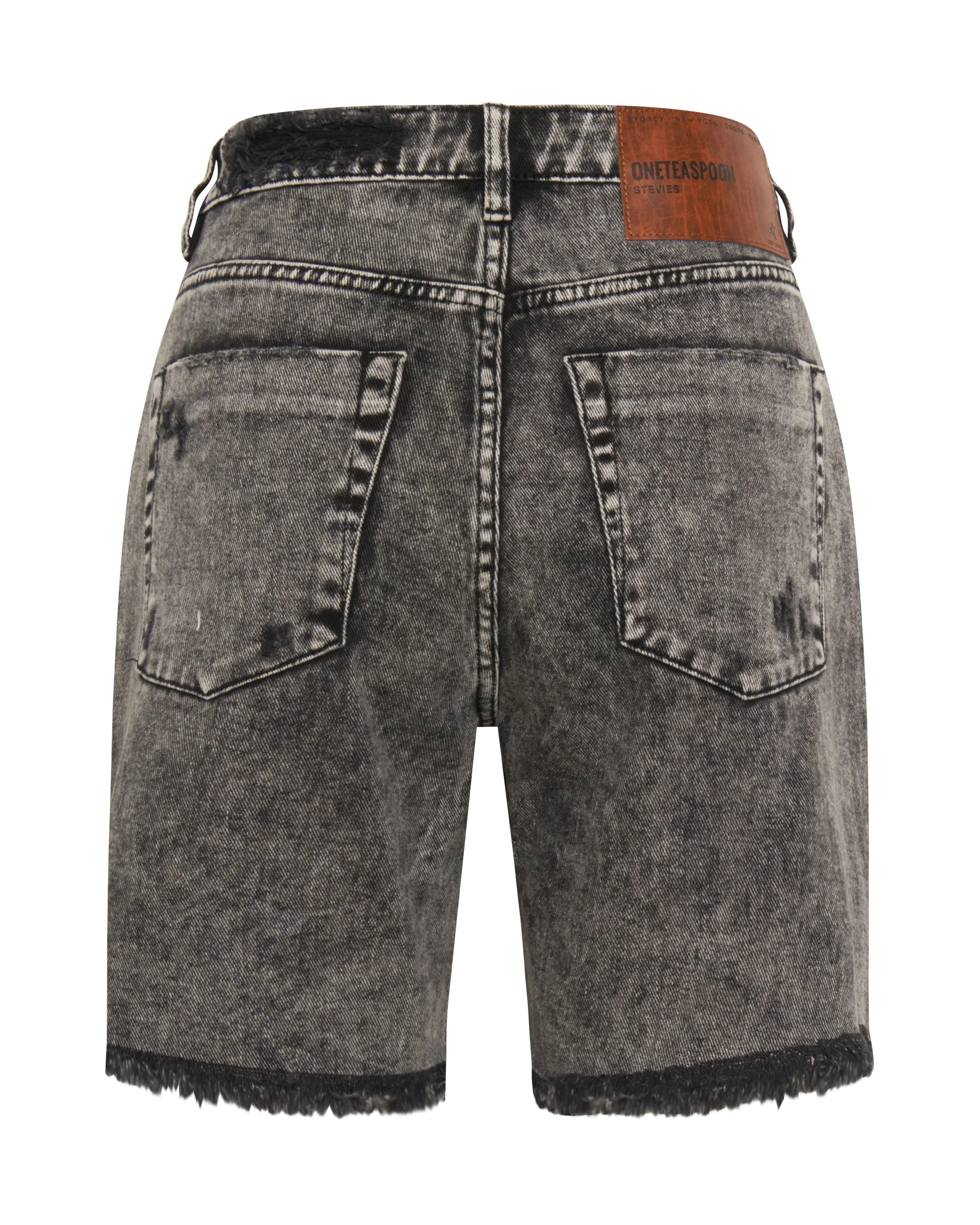 Stevies Low Waist Waist Long Length Boyfriend Denim Shorts - Rodeo Grey - Image 7