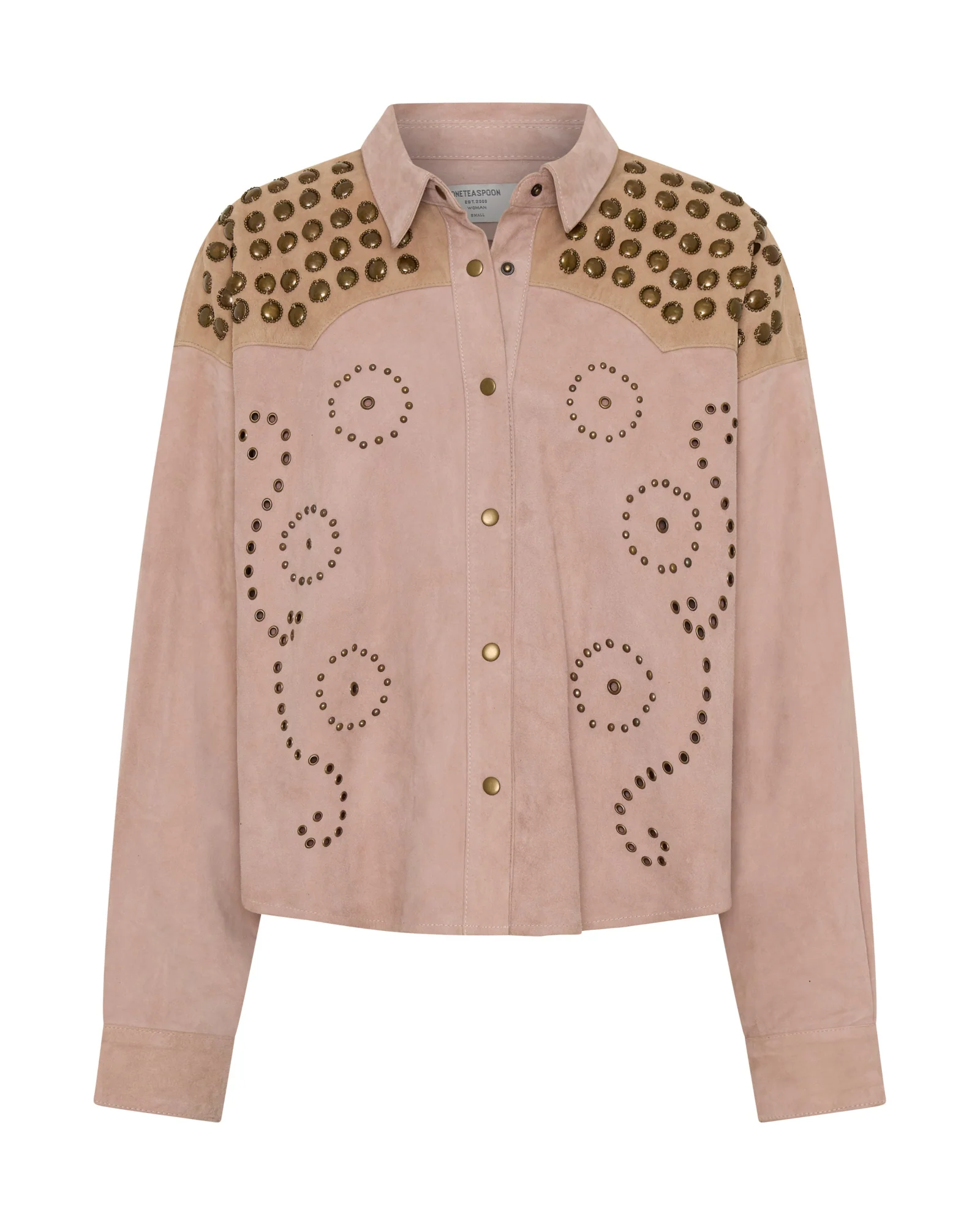 Rodeo Renegade Studded Embroidered Crop Suede Jack - Dusty Pink - Image 18