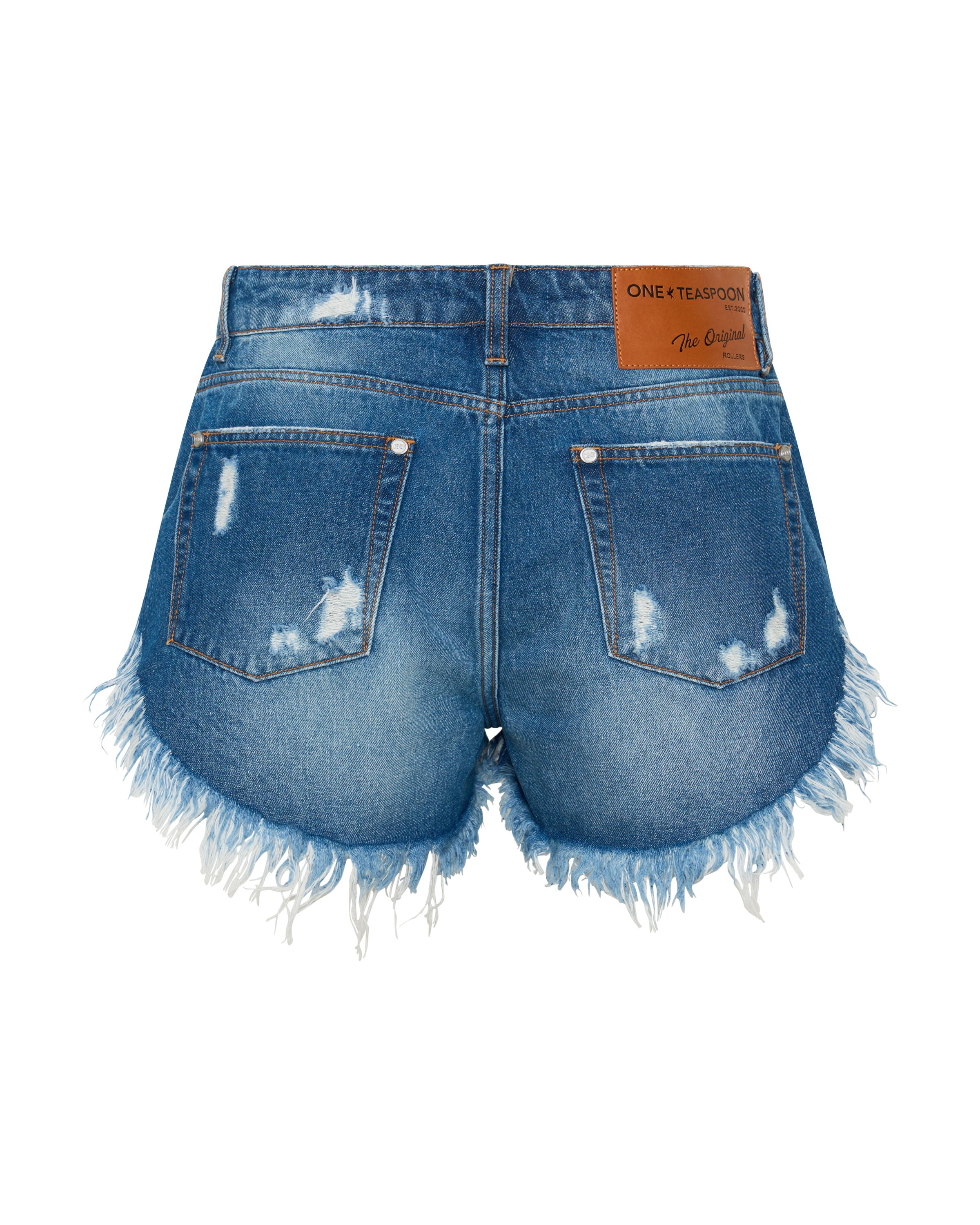 Rollers Low Waist Messed Up Denim Shorts - Pacifica Blue - Image 11