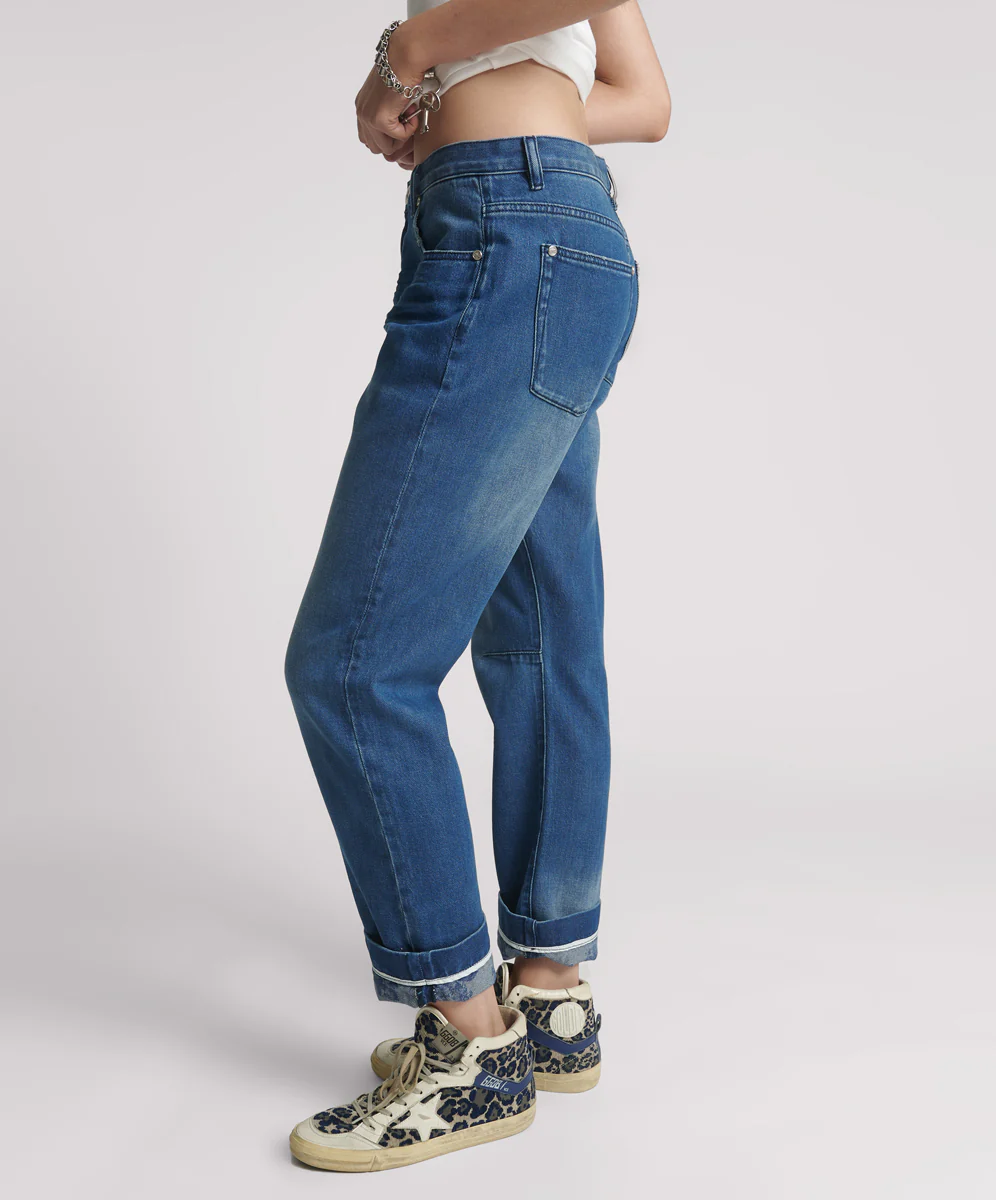 Bandits Low Waist Boyfriend Denim Jeans - Rosewood - Image 3