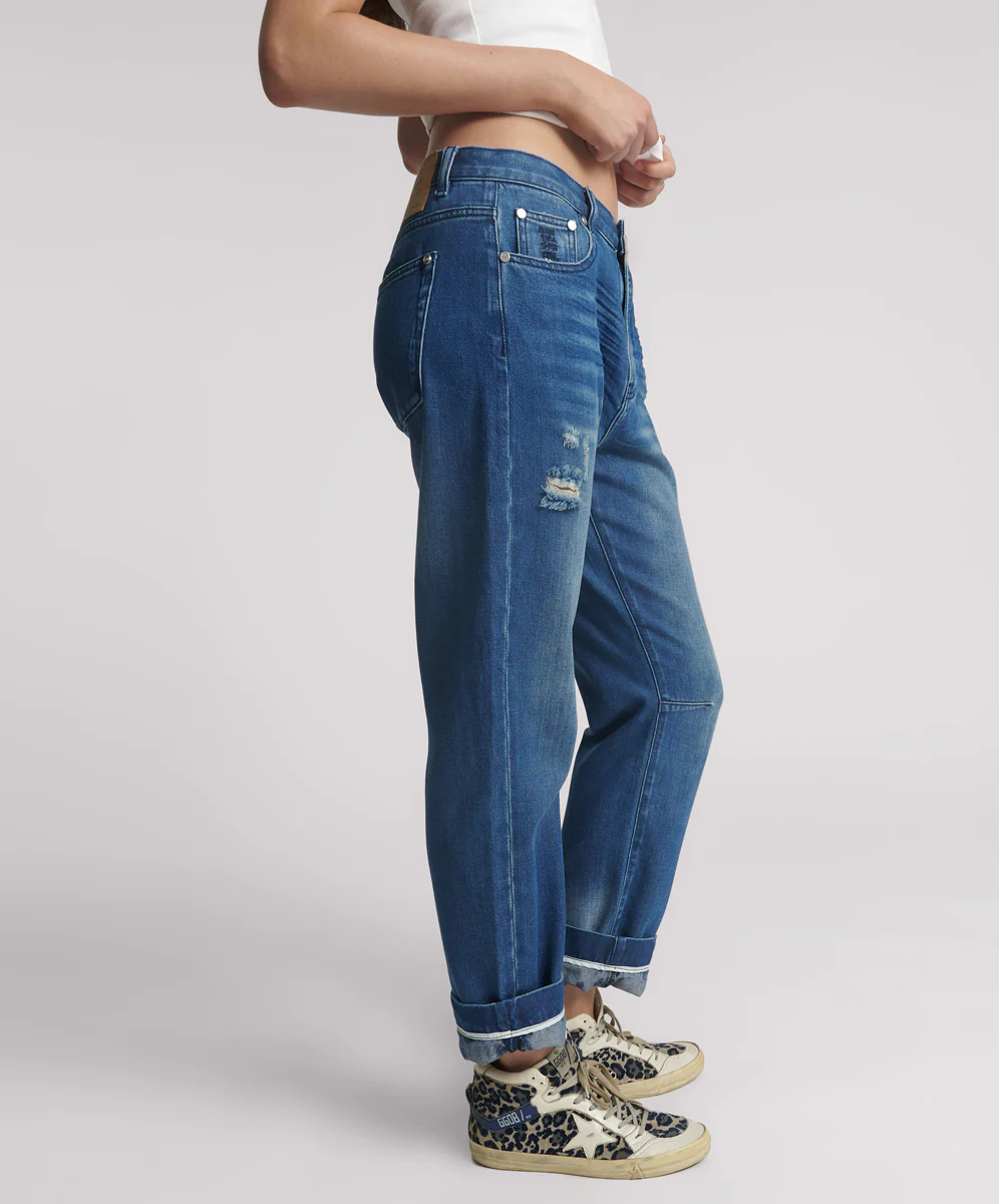 Bandits Low Waist Boyfriend Denim Jeans - Rosewood - Image 5