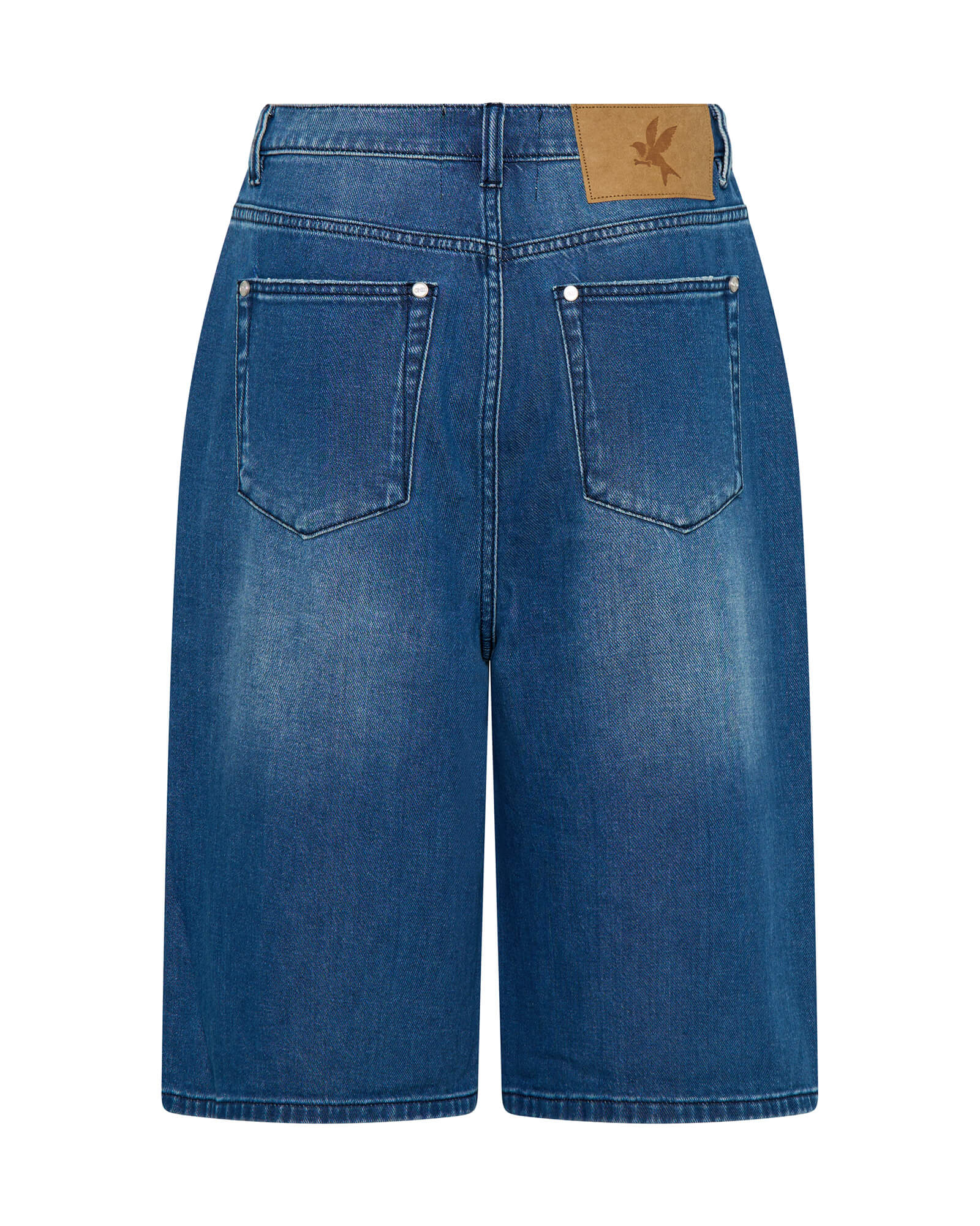 Beastie Low Waist Wide Leg Super Long Length Denim Jorts - Rosewood - Image 7