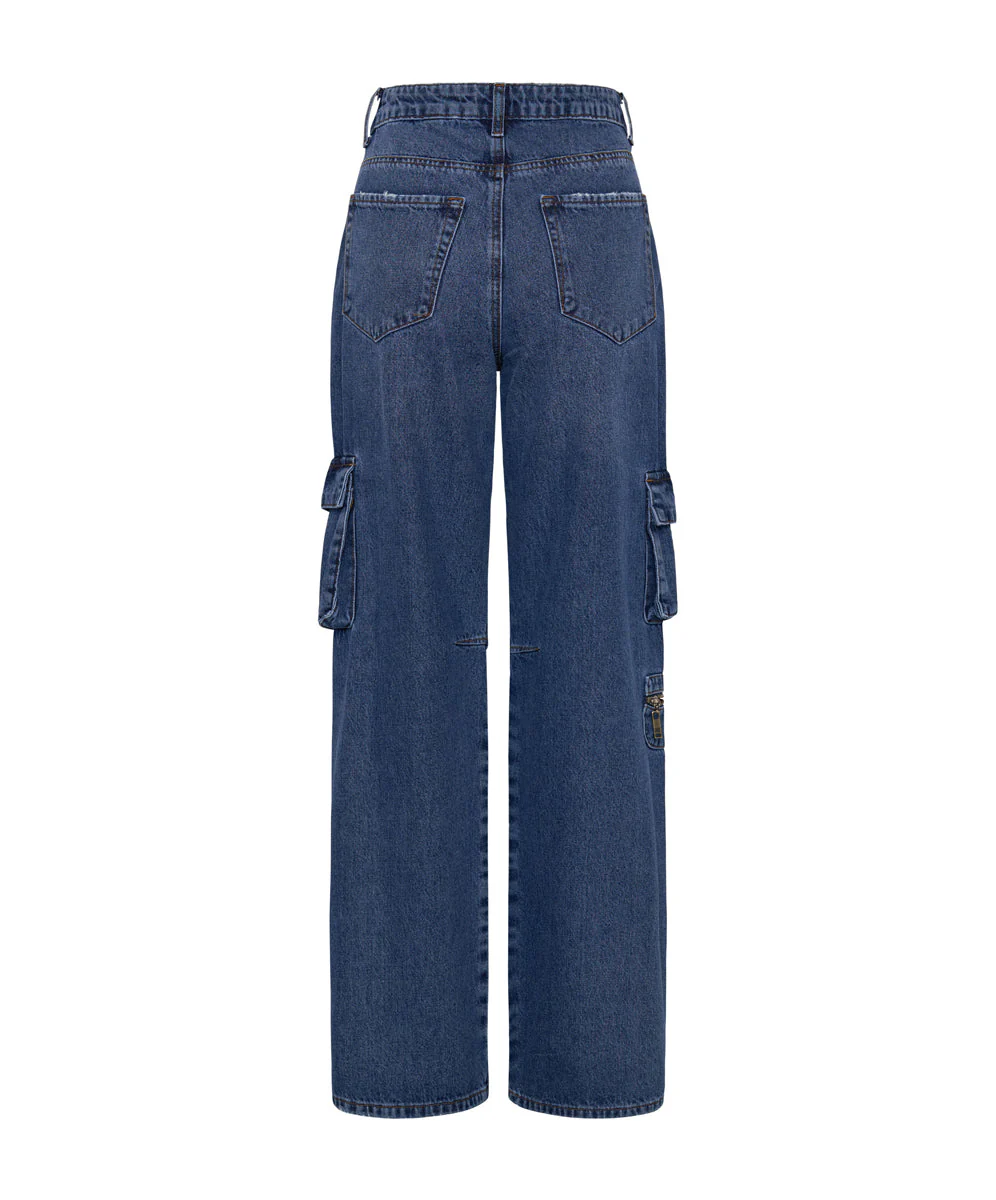 Jackson Mid Waist Wide Leg Denim Jeans - Rosewood - Image 7