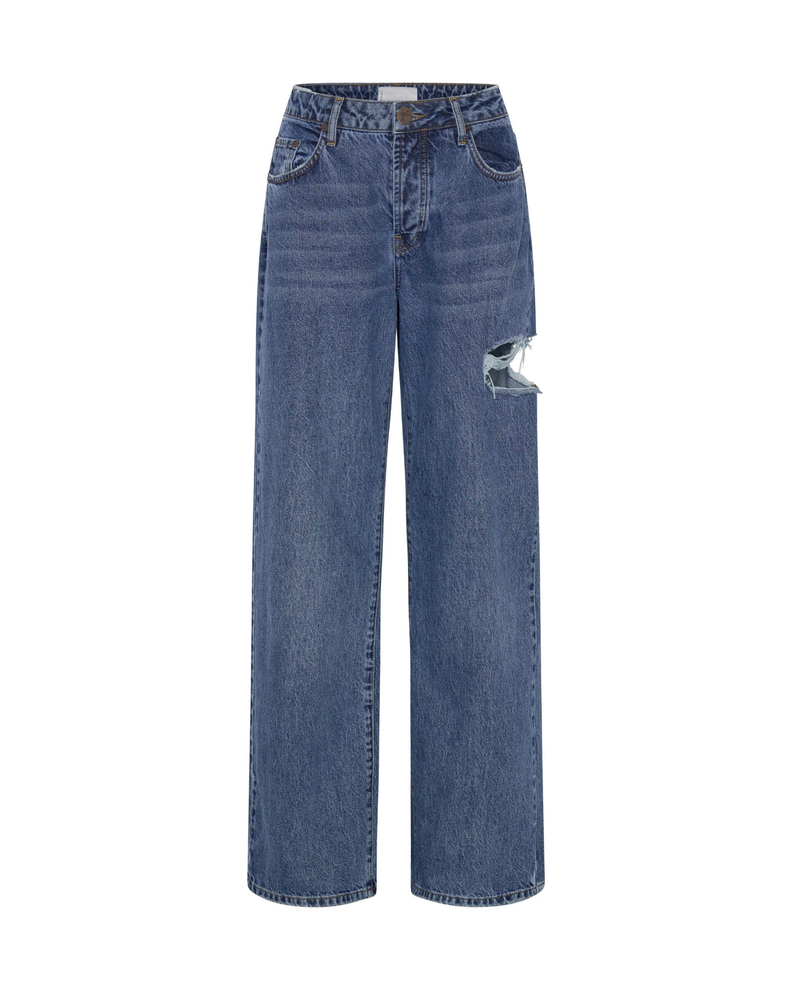 Jackson Mid Waist Wide Leg Denim Jeans - Rosewood - Image 10
