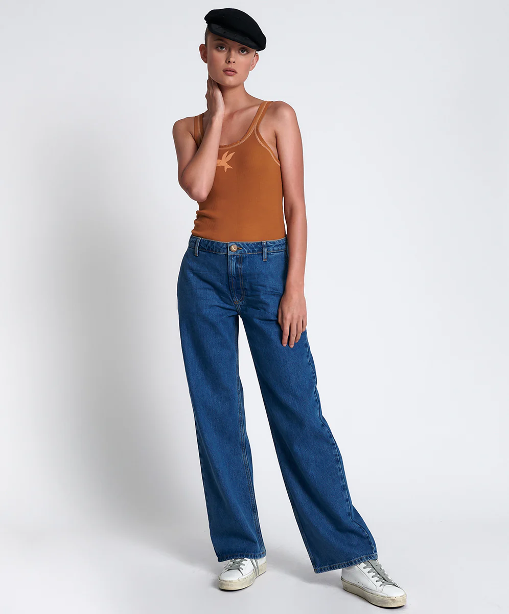 ROSEWOOD RYDERS MID WAIST WIDE LEG JEAN