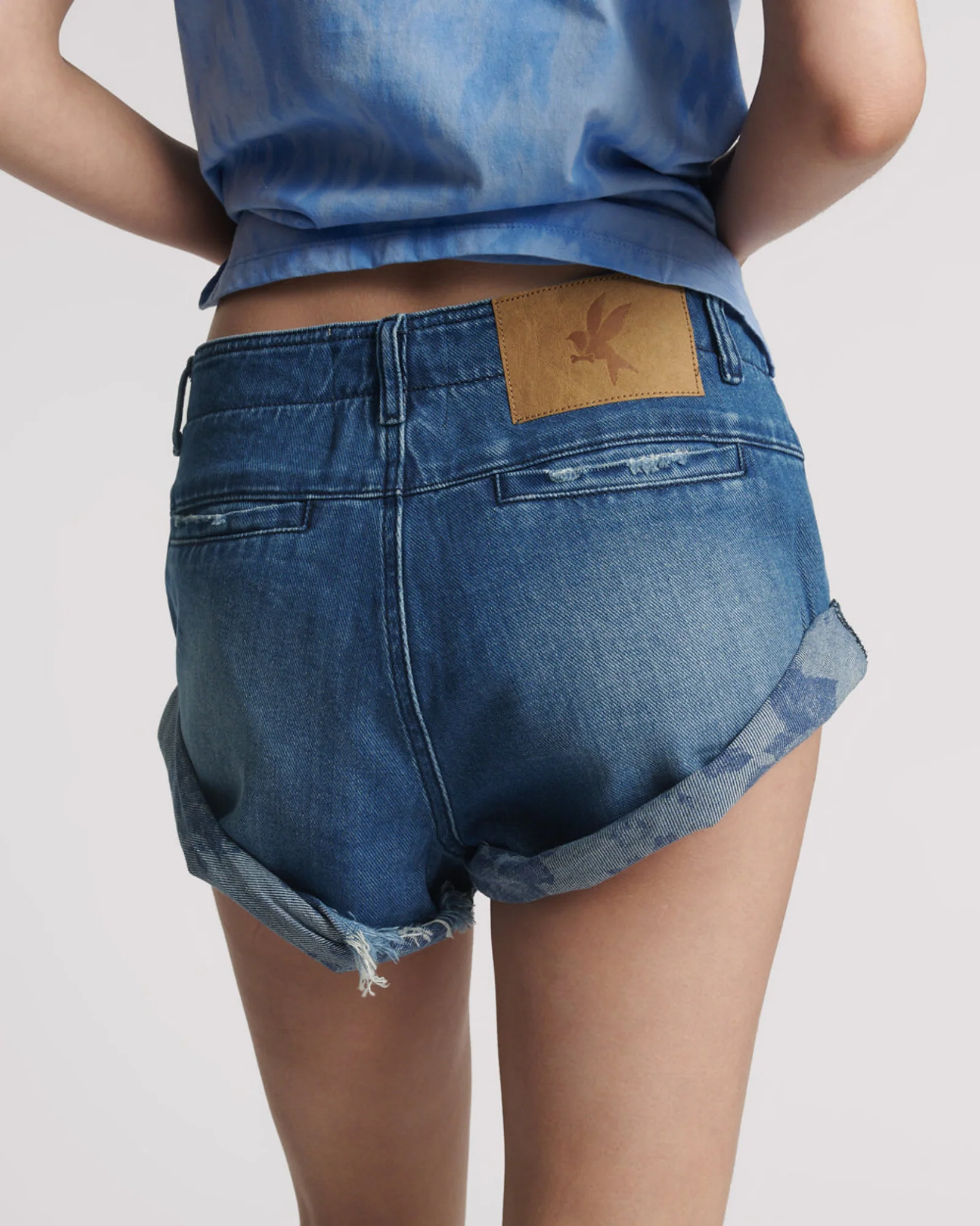 Sailors Low Waist Denim Shorts - Rosewood - Image 6