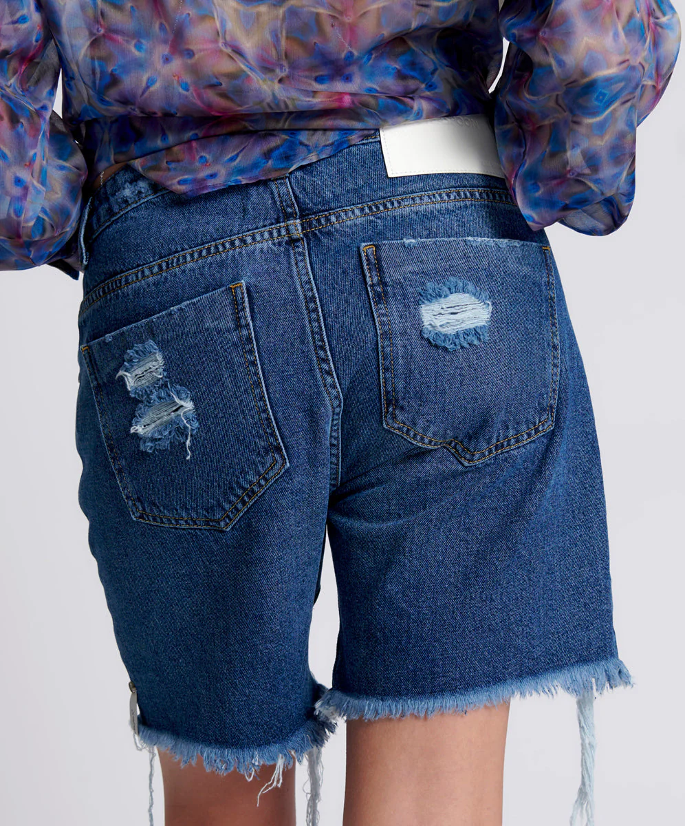 Stevies Low Waist Waist Long Length Boyfriend Denim Shorts - Rosewood - Image 5