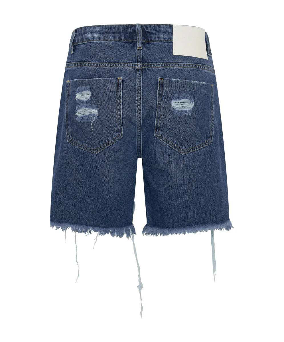 Stevies Low Waist Waist Long Length Boyfriend Denim Shorts - Rosewood - Image 7