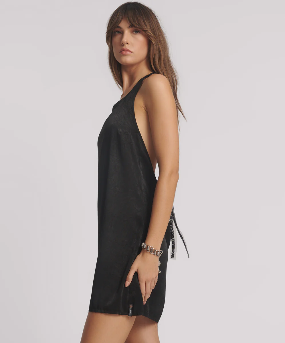Roxie Embellished Backless Slip Mini Dress - Black - Image 2