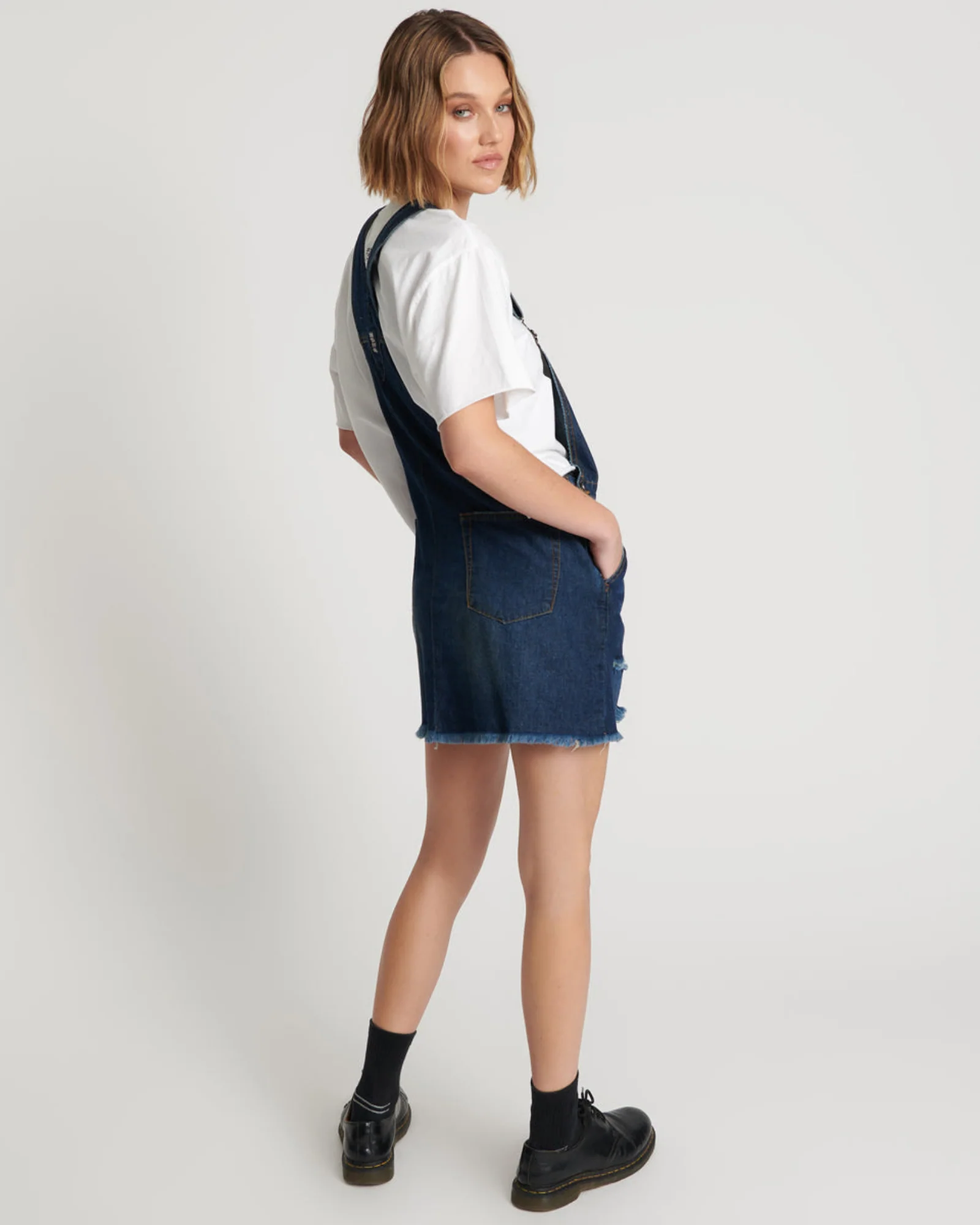Stanton St Denim Mini Pini Dress - Royal Blue - Image 4