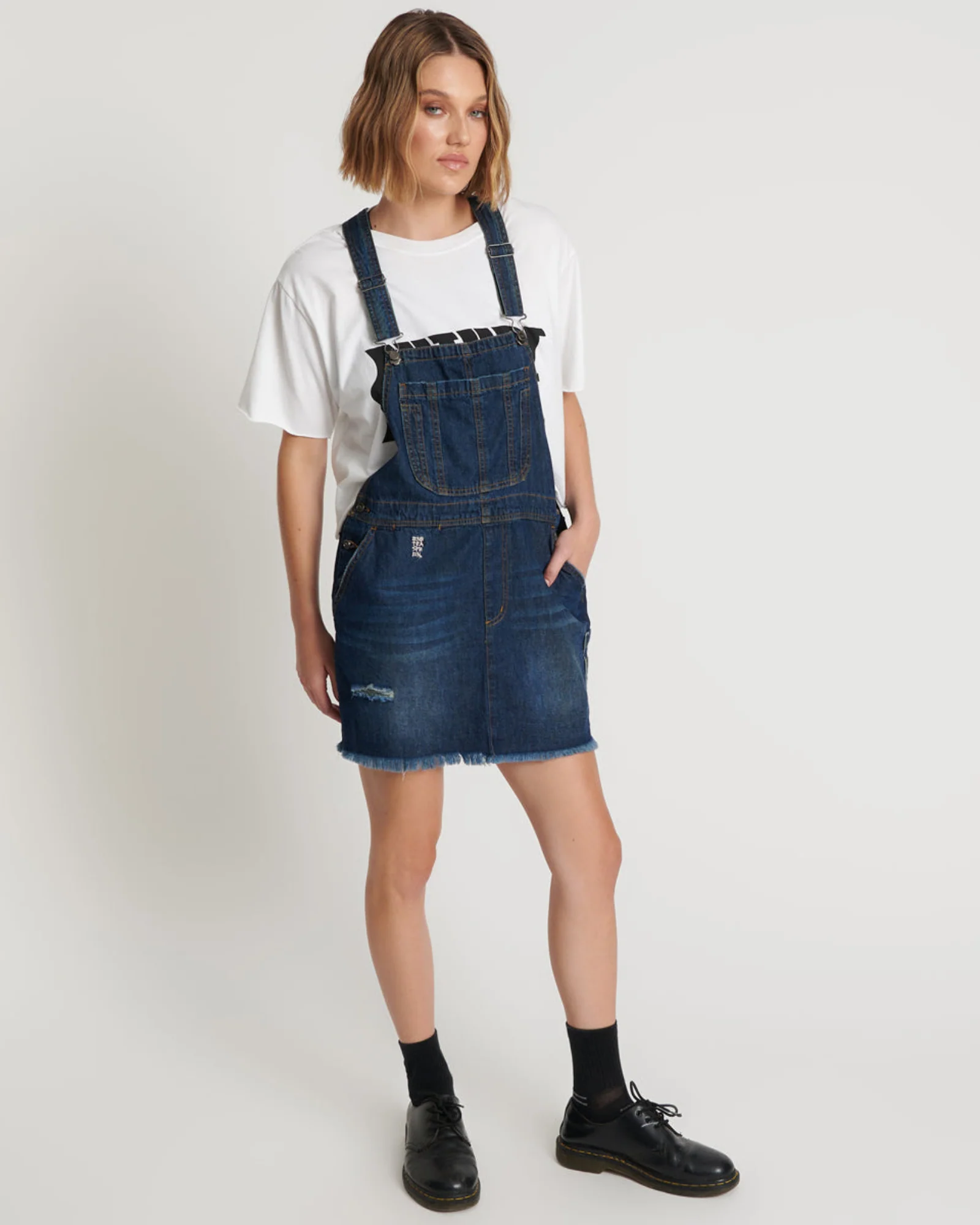 Stanton St Denim Mini Pini Dress - Royal Blue - Image 5