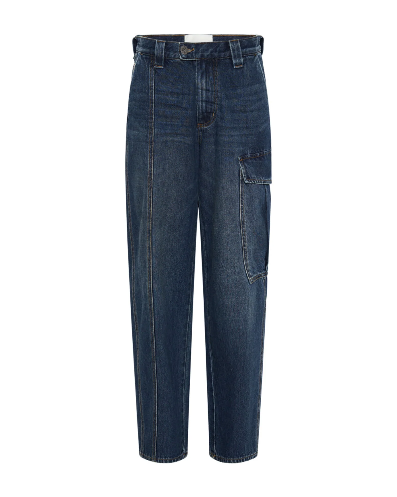 New Fiction Low Waist Wide Leg Cargo Denim Jeans - Royal Blue - Image 6