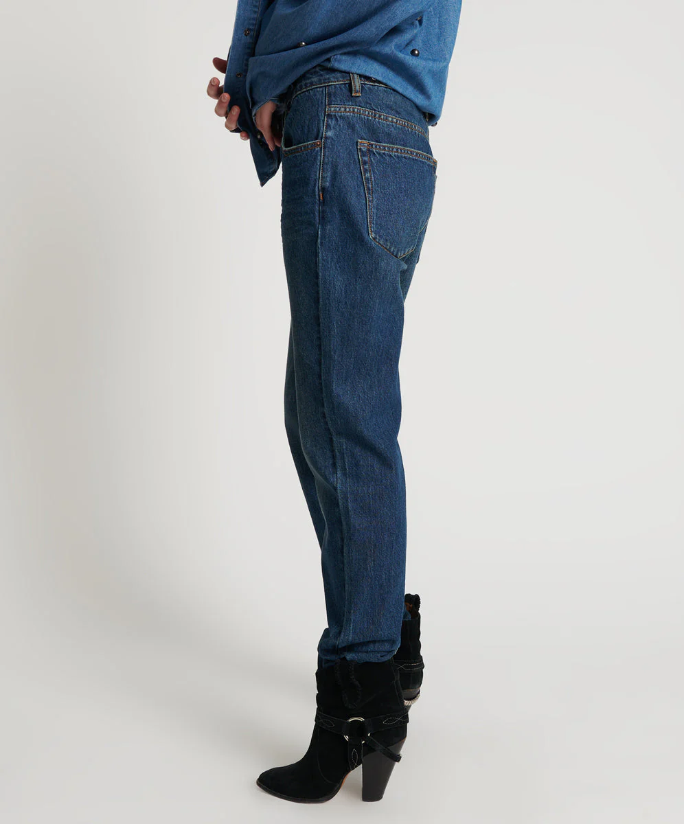 Truckers Mid Waist Straight Leg Denim Jeans - Royal Blue - Image 3