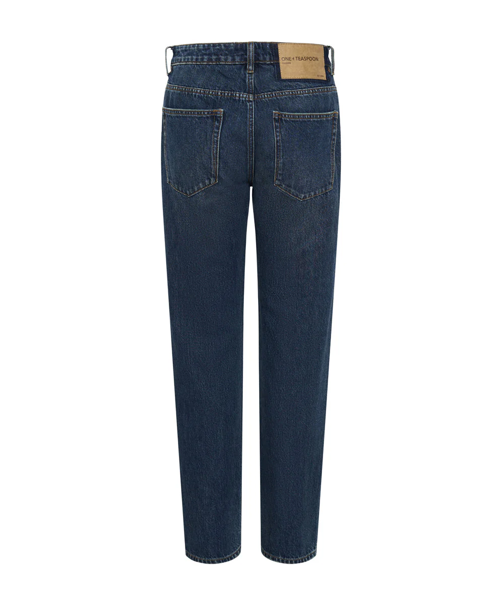 Truckers Mid Waist Straight Leg Denim Jeans - Royal Blue - Image 7