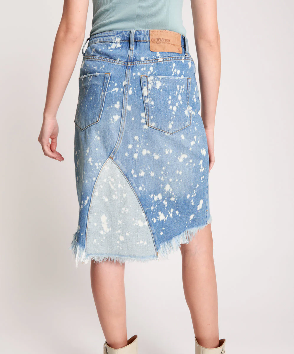Trucker Trucker Mid Waist Denim Skirt - Royal Salt - Image 3