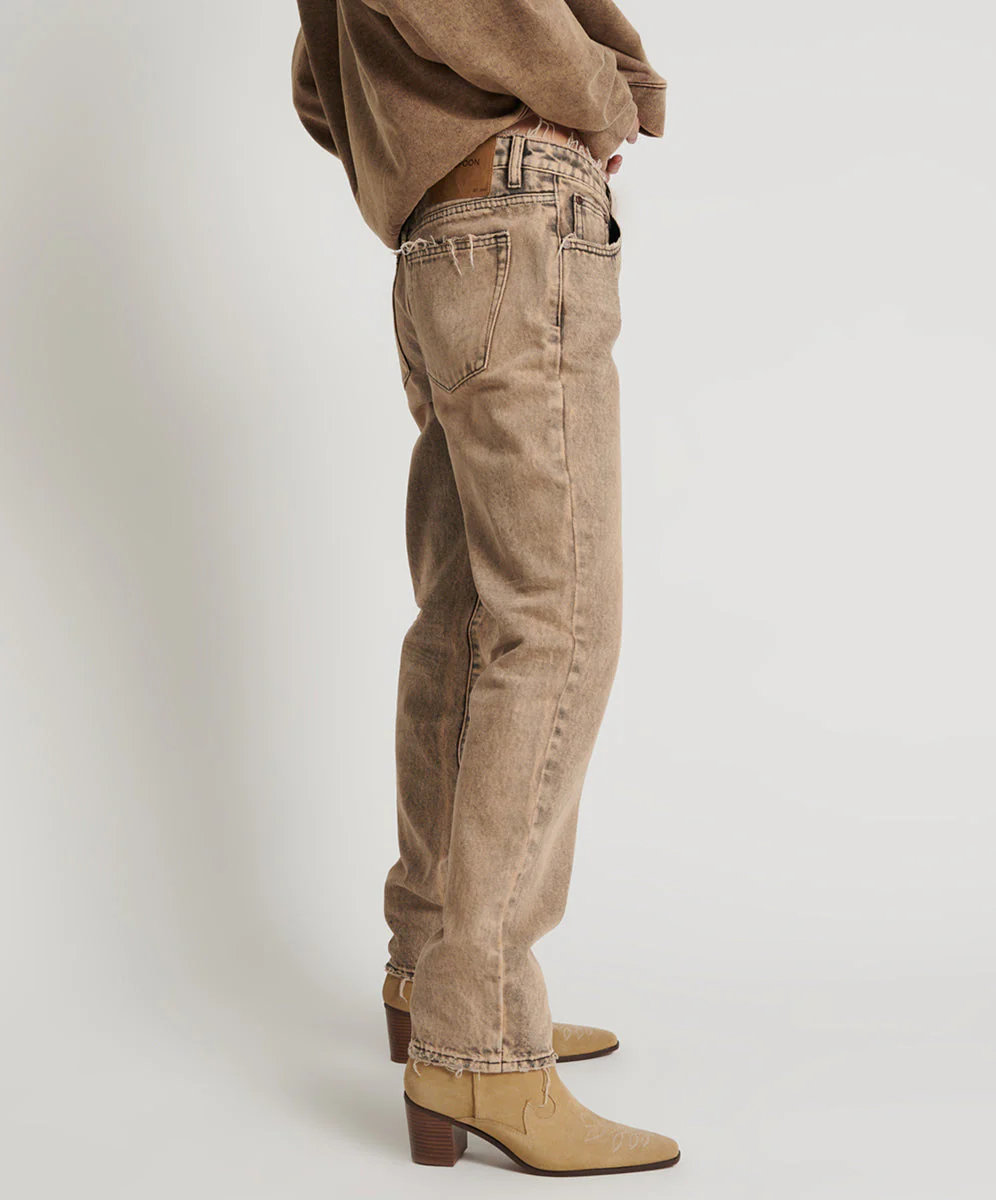 Truckers Mid Waist Straight Leg Denim Jeans - Rust - Image 5