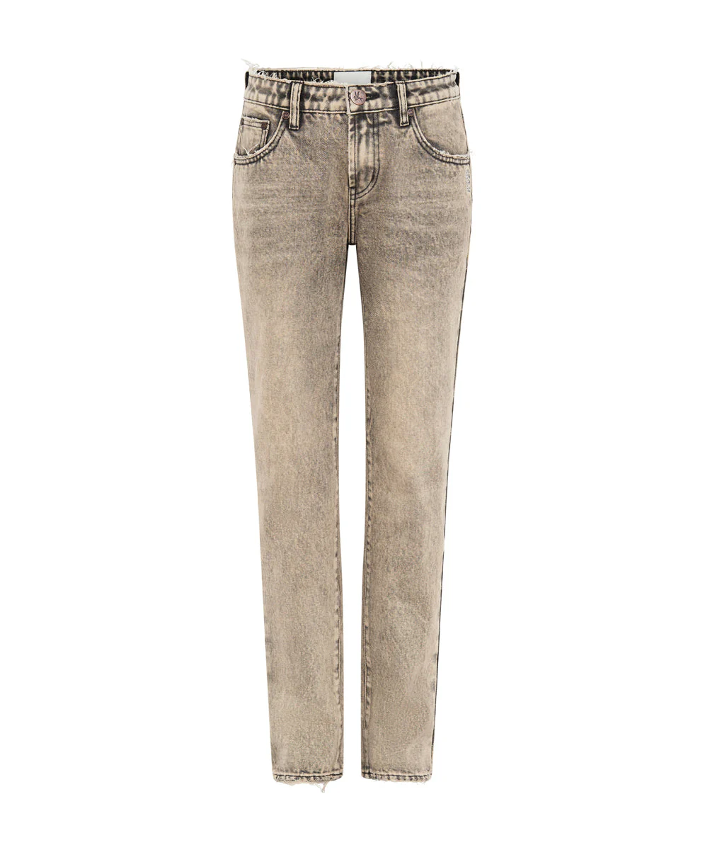 Truckers Mid Waist Straight Leg Denim Jeans - Rust - Image 6