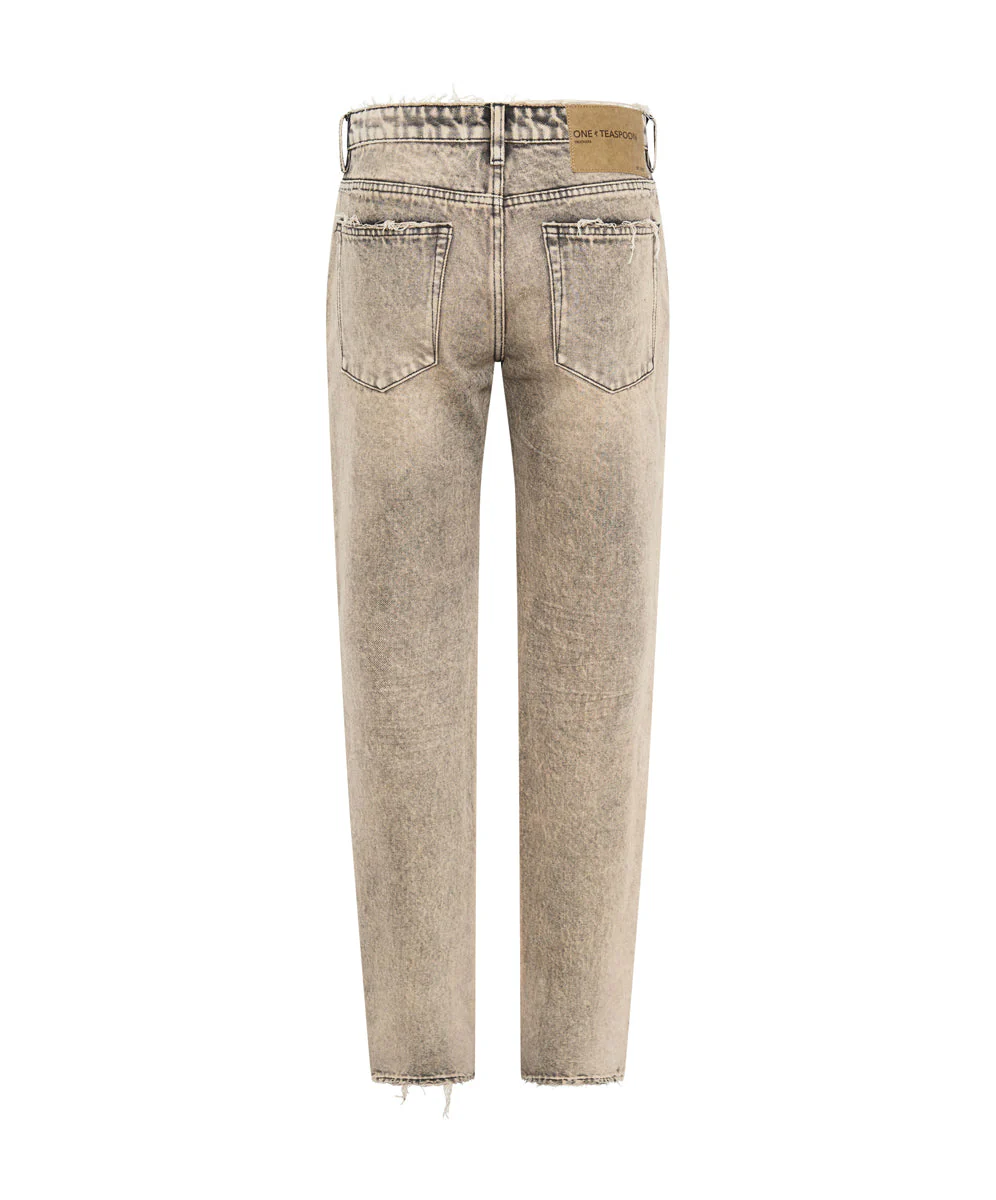 Truckers Mid Waist Straight Leg Denim Jeans - Rust - Image 7