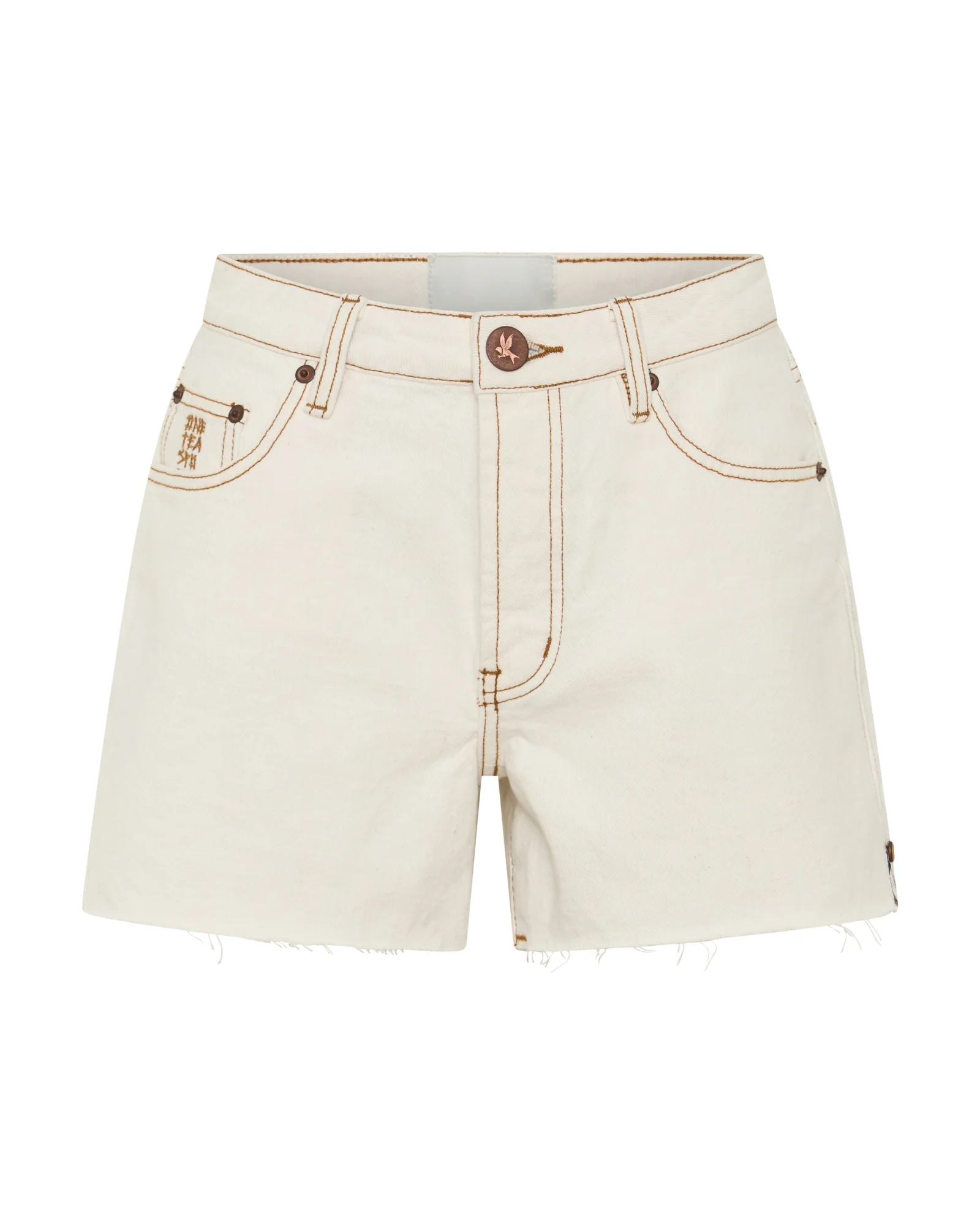 Rustlers High Waist Denim Shorts - White Beauty - Image 10