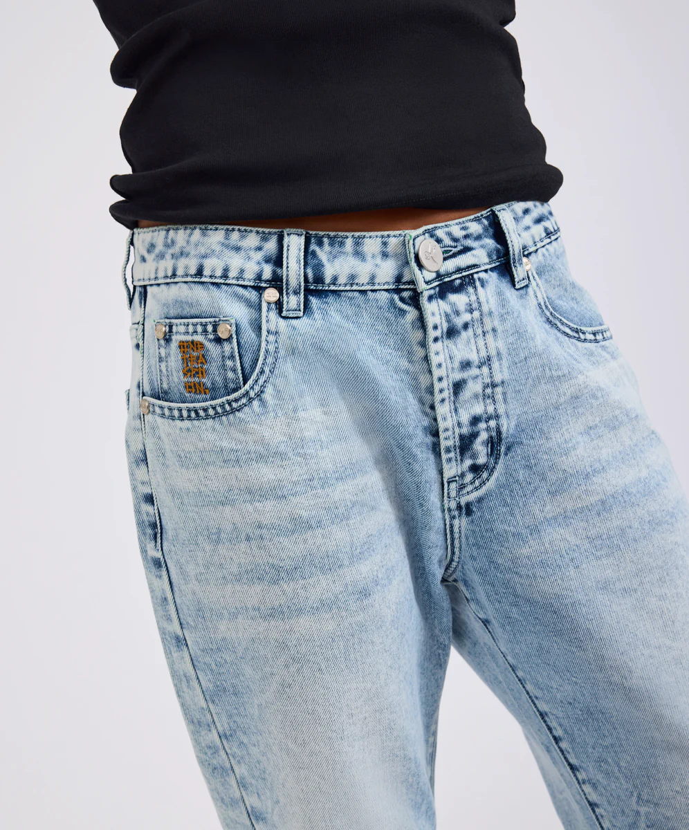 Saints Low Waist Boyfriend Denim Jeans - Blue Fields - Image 9